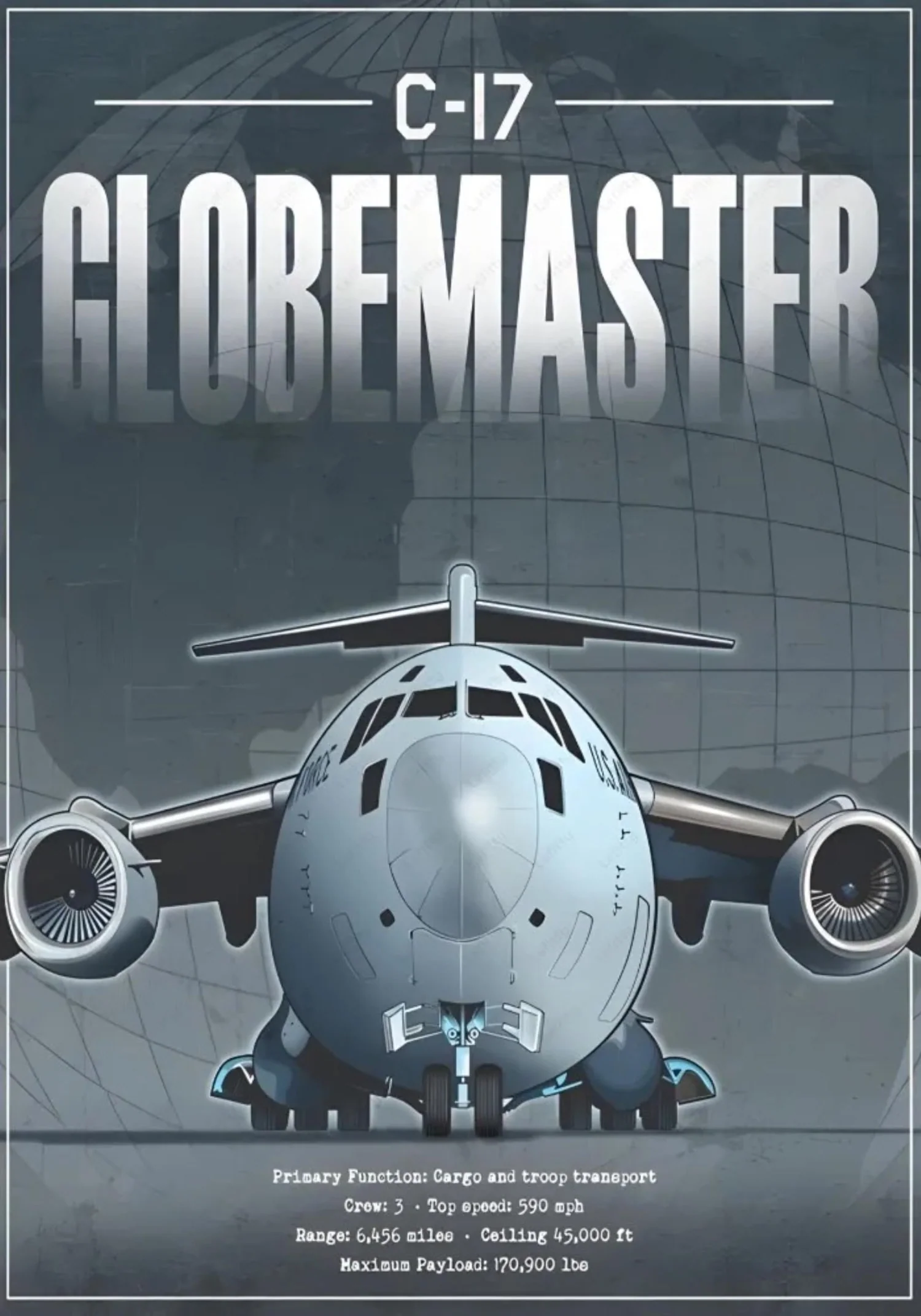 Military Aircraft Print | C-17 Globemaster III Poster | Aviation Art for Home, Office, or Gallery Display - Image 4