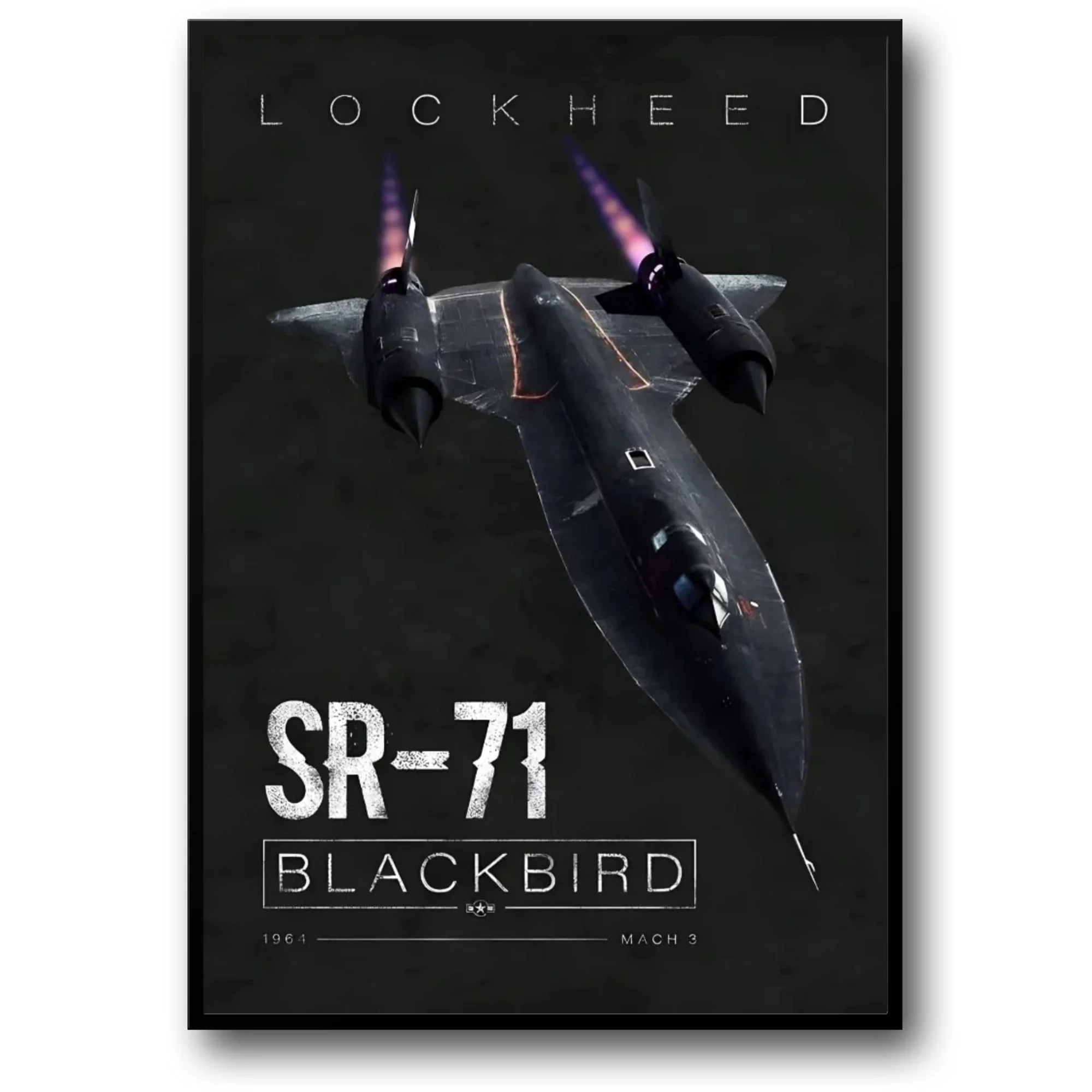 Lockheed SR-71 Blackbird Aircraft Poster | Aviation Wall Art | High-quality Print for Home Decor Enthusiasts