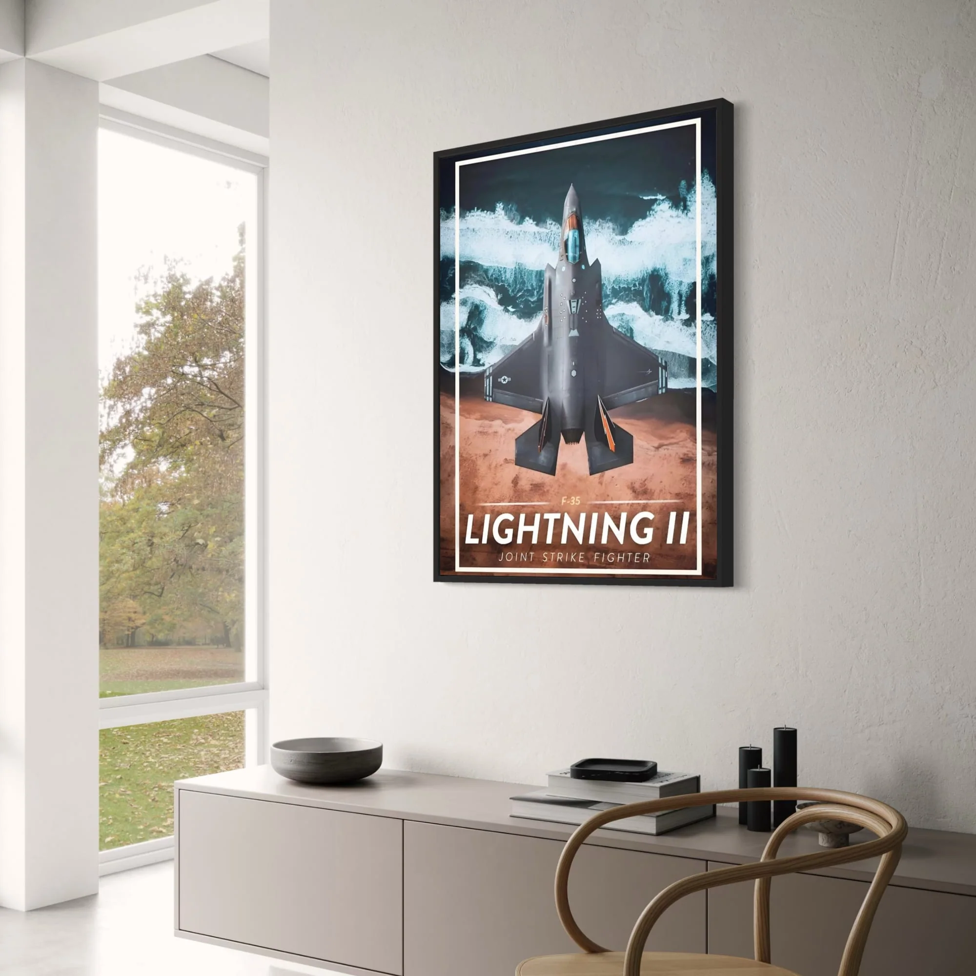 F-35 Lightning II Jet Art Print | Military Aviation Home Decor | Bold Aesthetic Poster for Office and Museums - Image 3