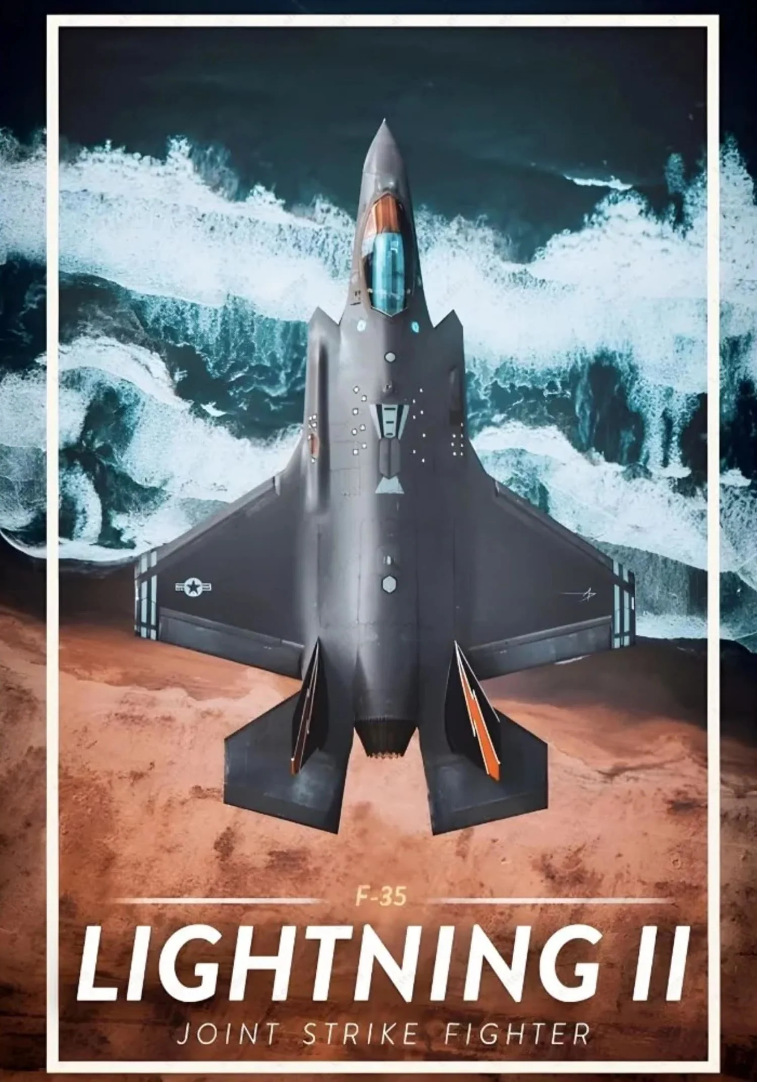 F-35 Lightning II Jet Art Print | Military Aviation Home Decor | Bold Aesthetic Poster for Office and Museums - Image 4