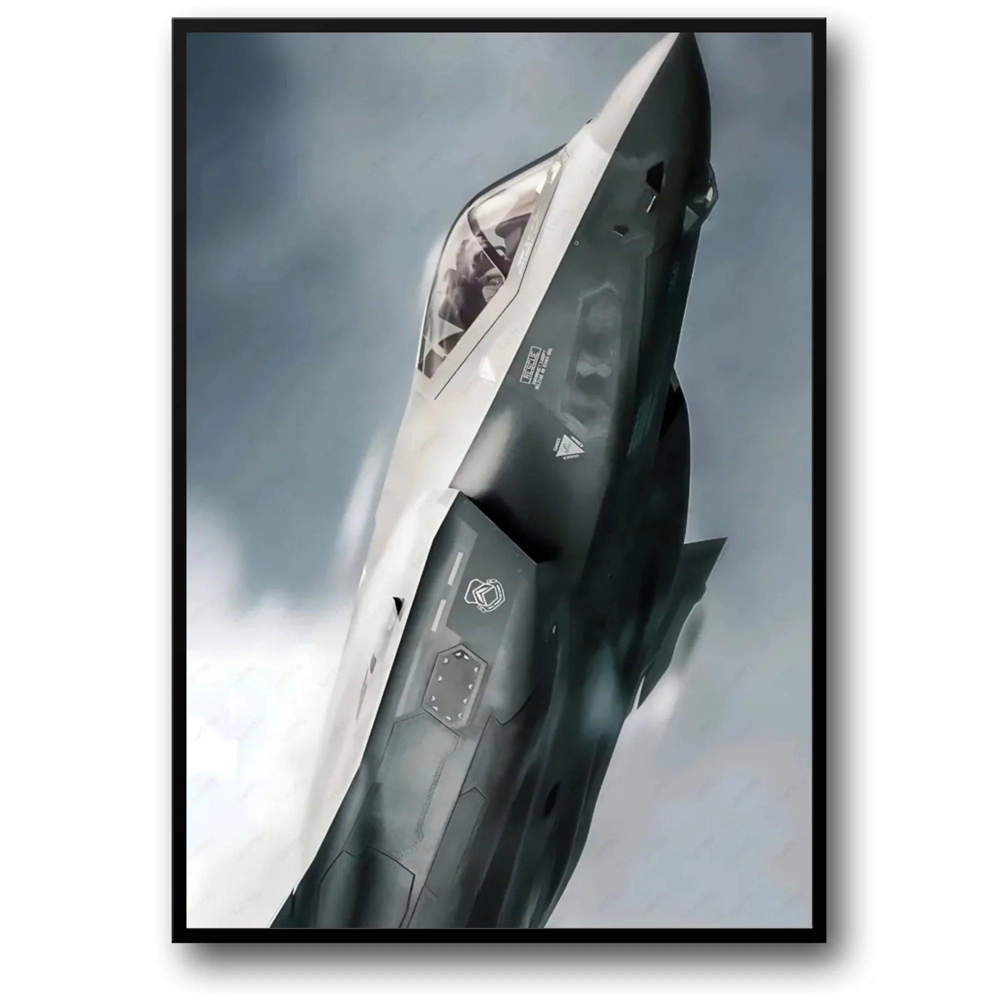 F22 Raptor Fighter Jet Art Print | Modern Stealth Aircraft Decor | Aviation Poster Home Office Wall Art | Museum Quality