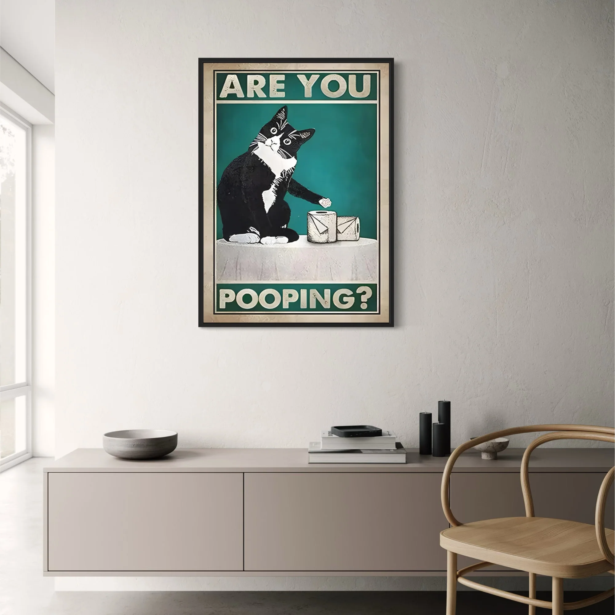 Funny Black Cat | Retro Newspaper Art - Image 2