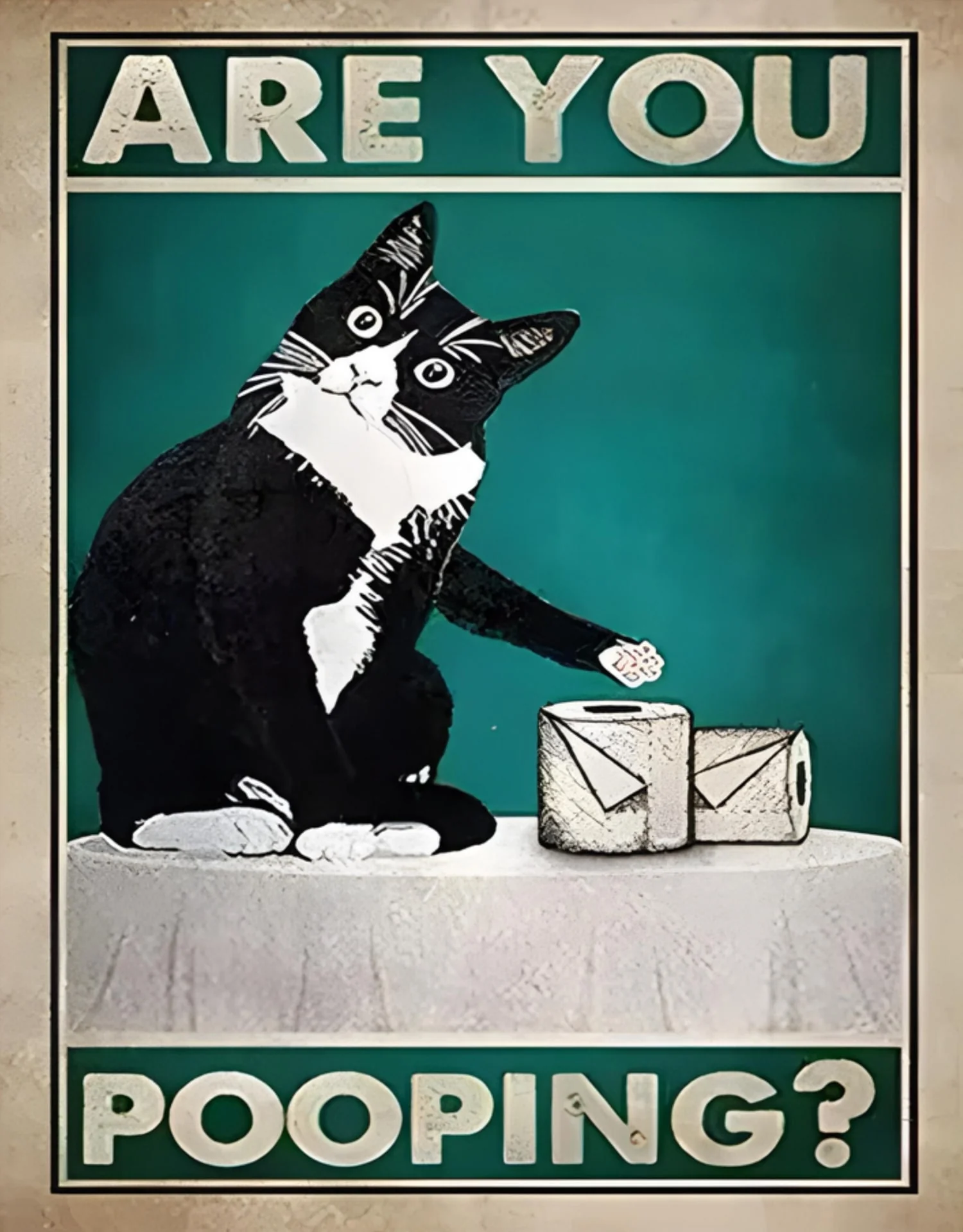 Funny Black Cat | Retro Newspaper Art - Image 4