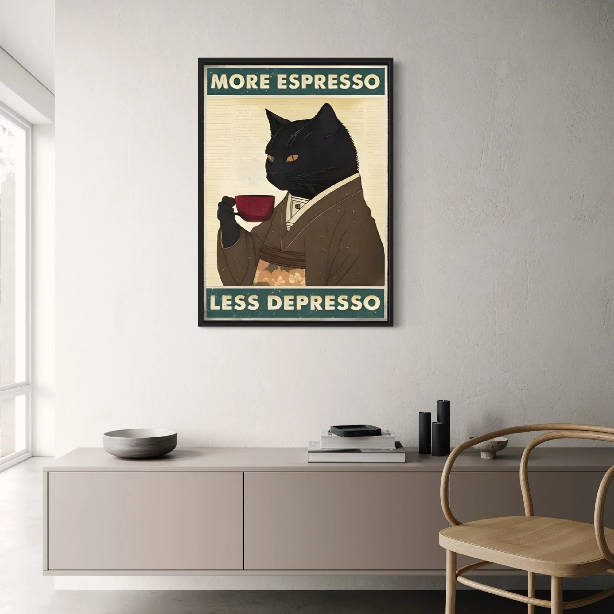 Black Cat Reading | Retro Funny Animal - Image 2