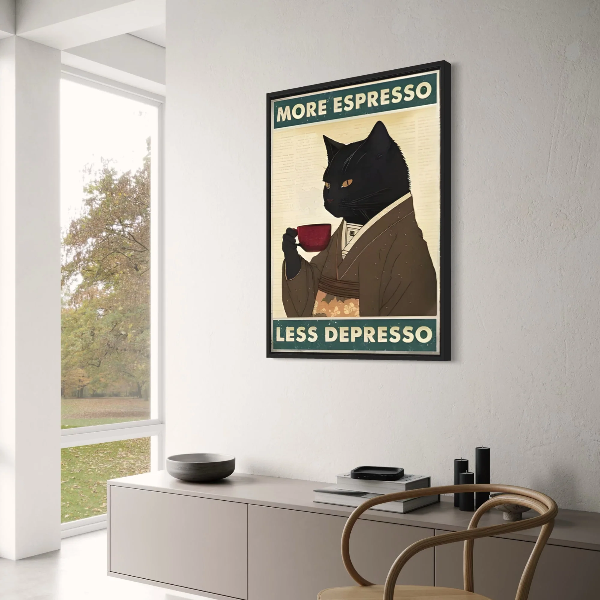 Black Cat Reading | Retro Funny Animal - Image 3