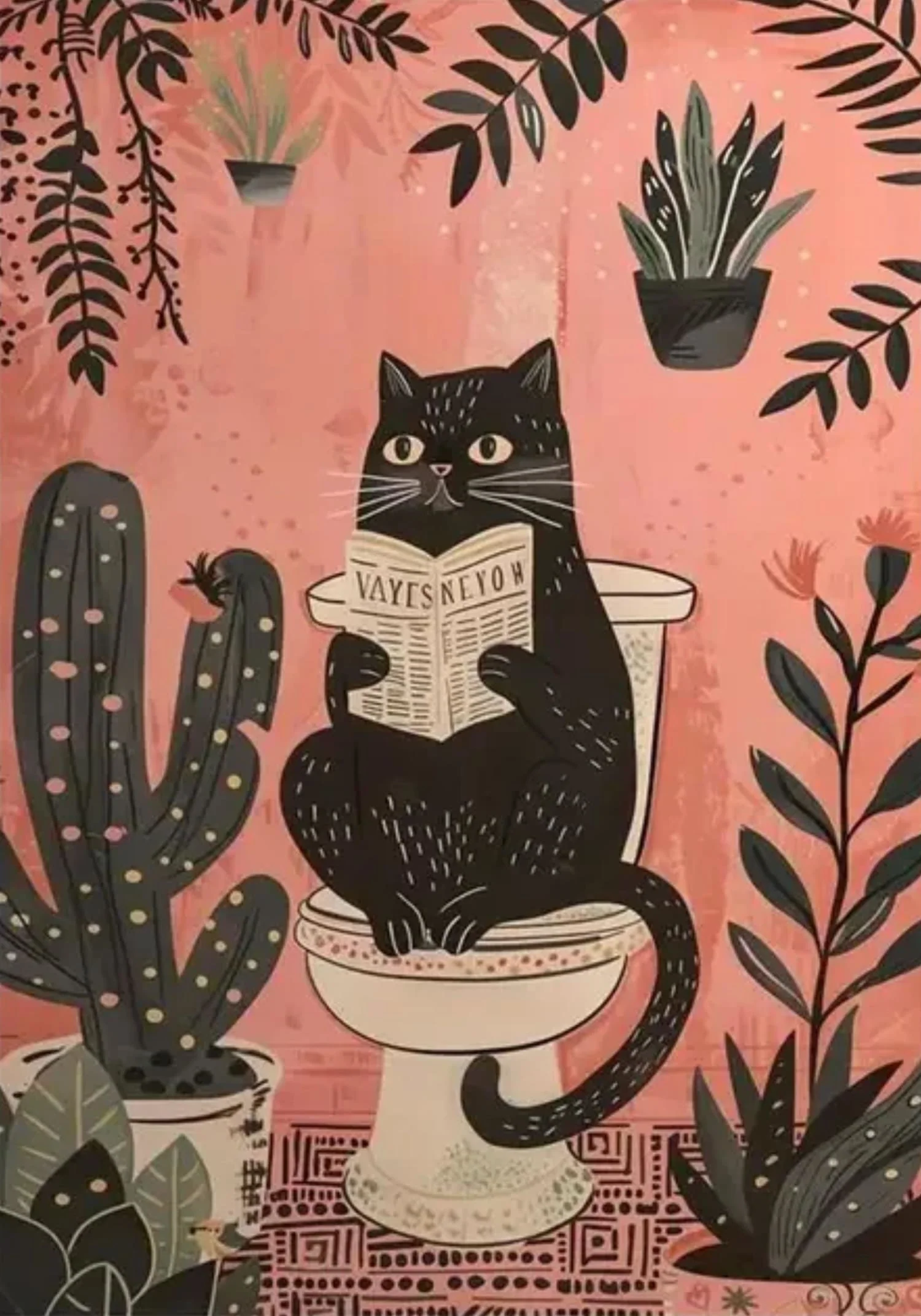 Black Cat | Retro Quote | Bathroom Decor - Image 4