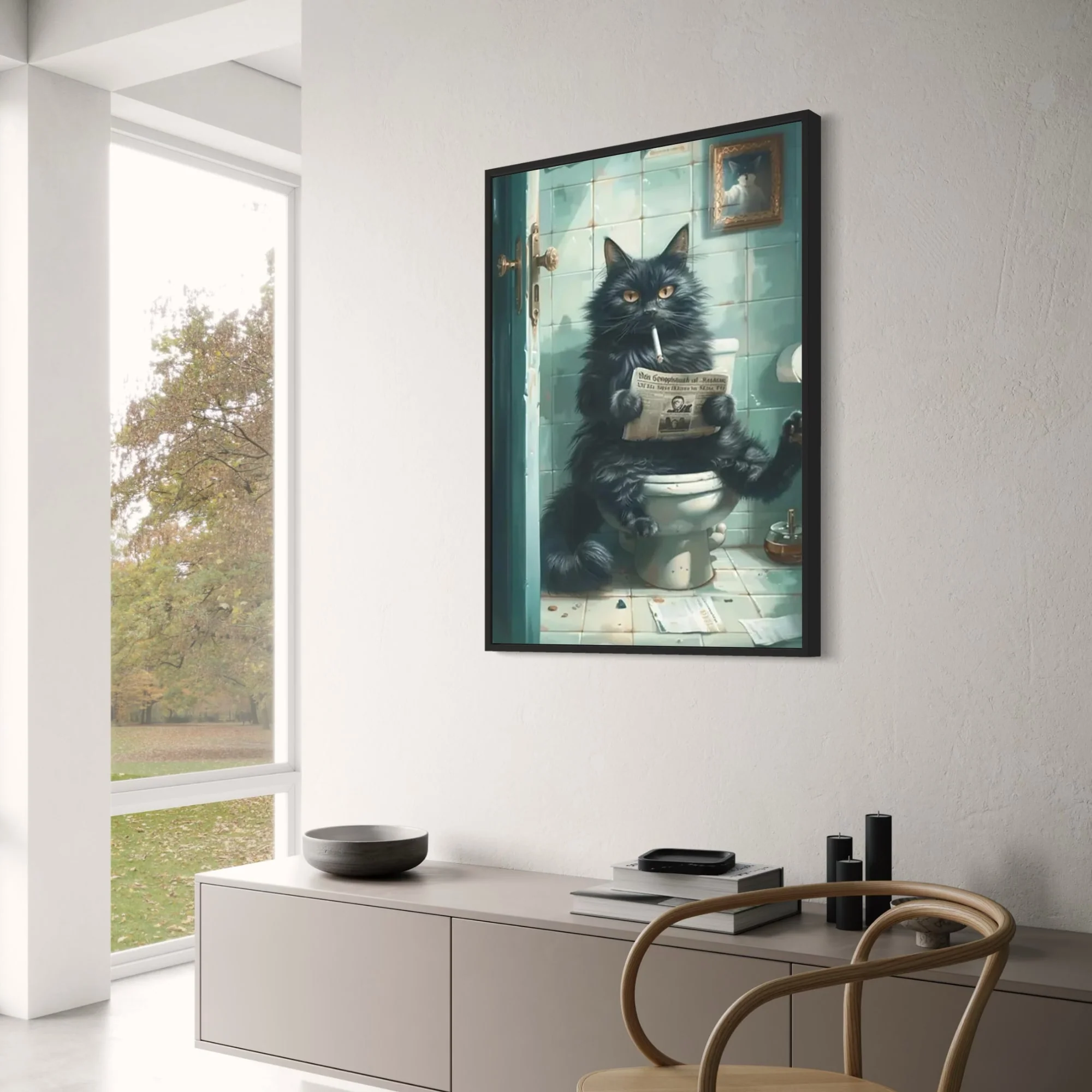Black Cat | Kitten Reading | Retro Art Quote - Image 3