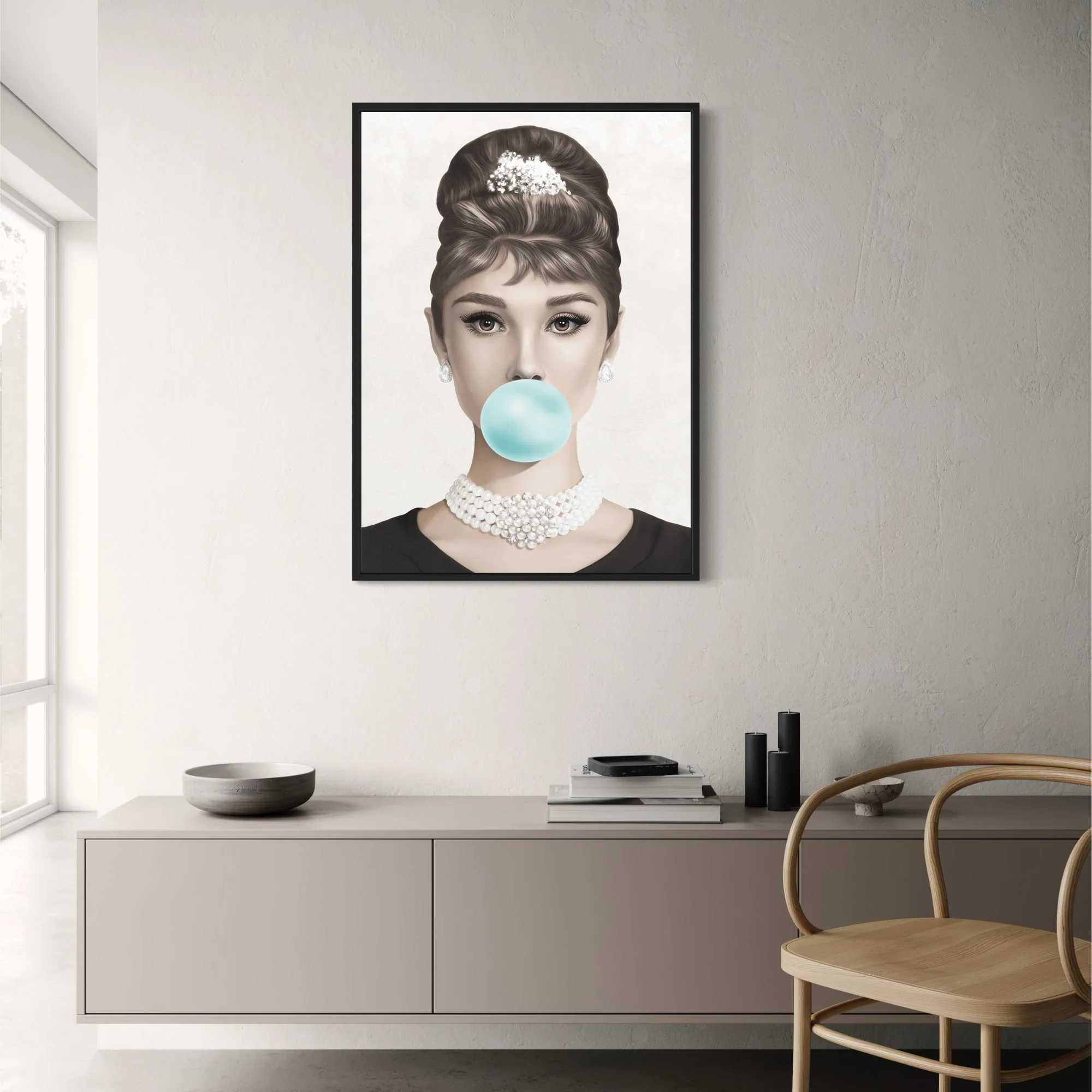Audrey Hepburn | Vintage Pop Art | Black & White Retro Glamour - Image 2