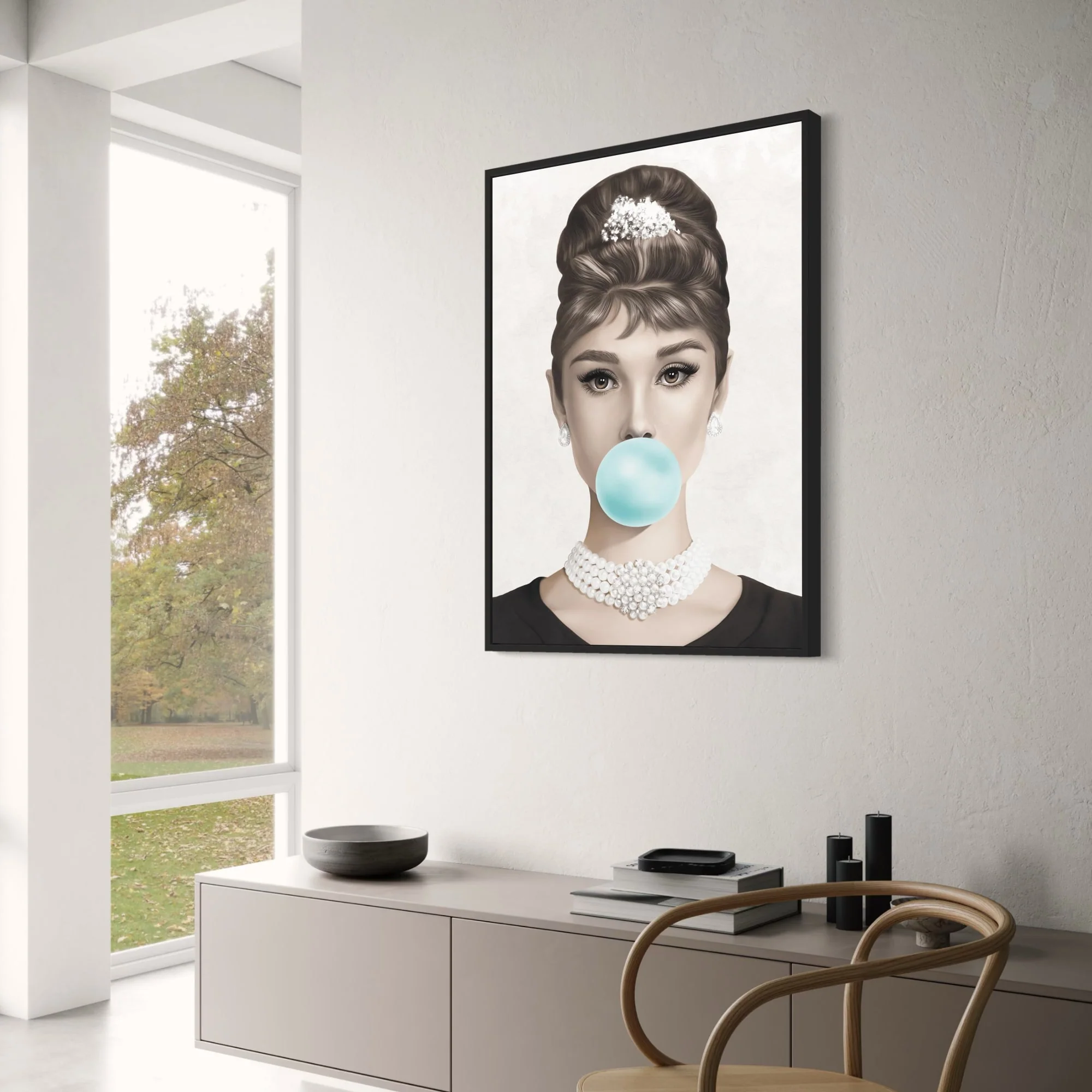 Audrey Hepburn | Vintage Pop Art | Black & White Retro Glamour - Image 3