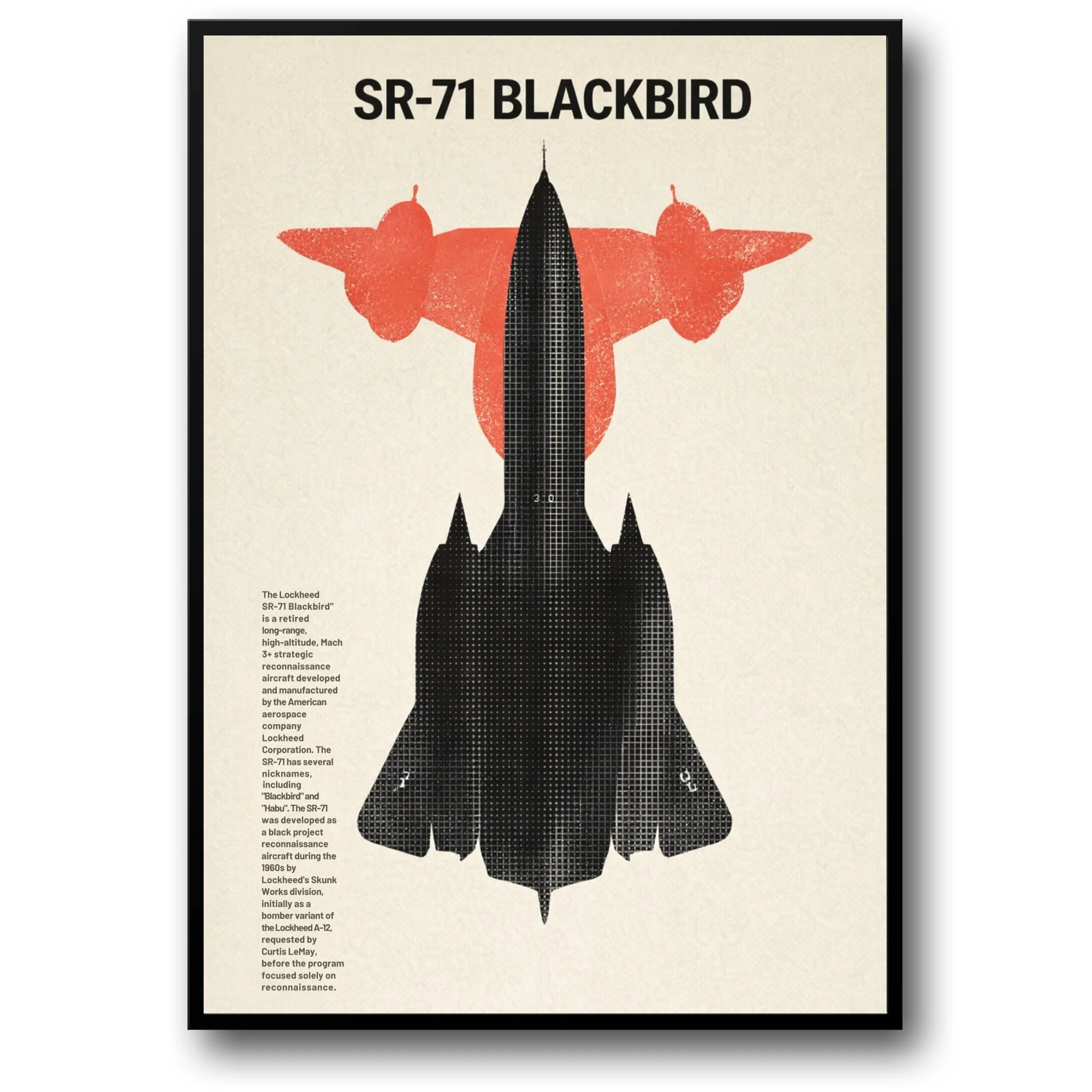 Lockheed SR-71 Blackbird | Retro Aviation Art