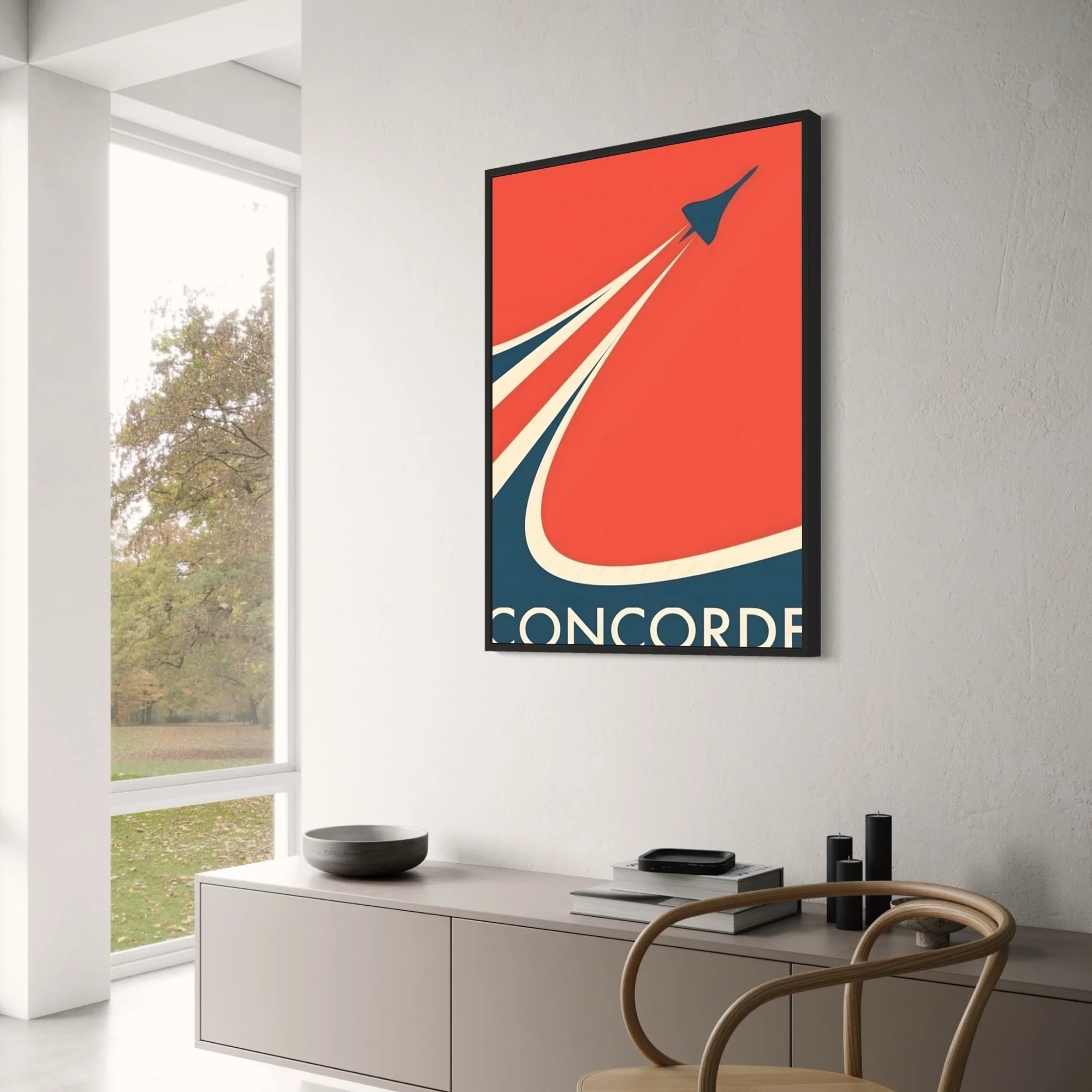 Retro Concorde Silhouette | Supersonic Jet | Bold Red & Cream - Image 3