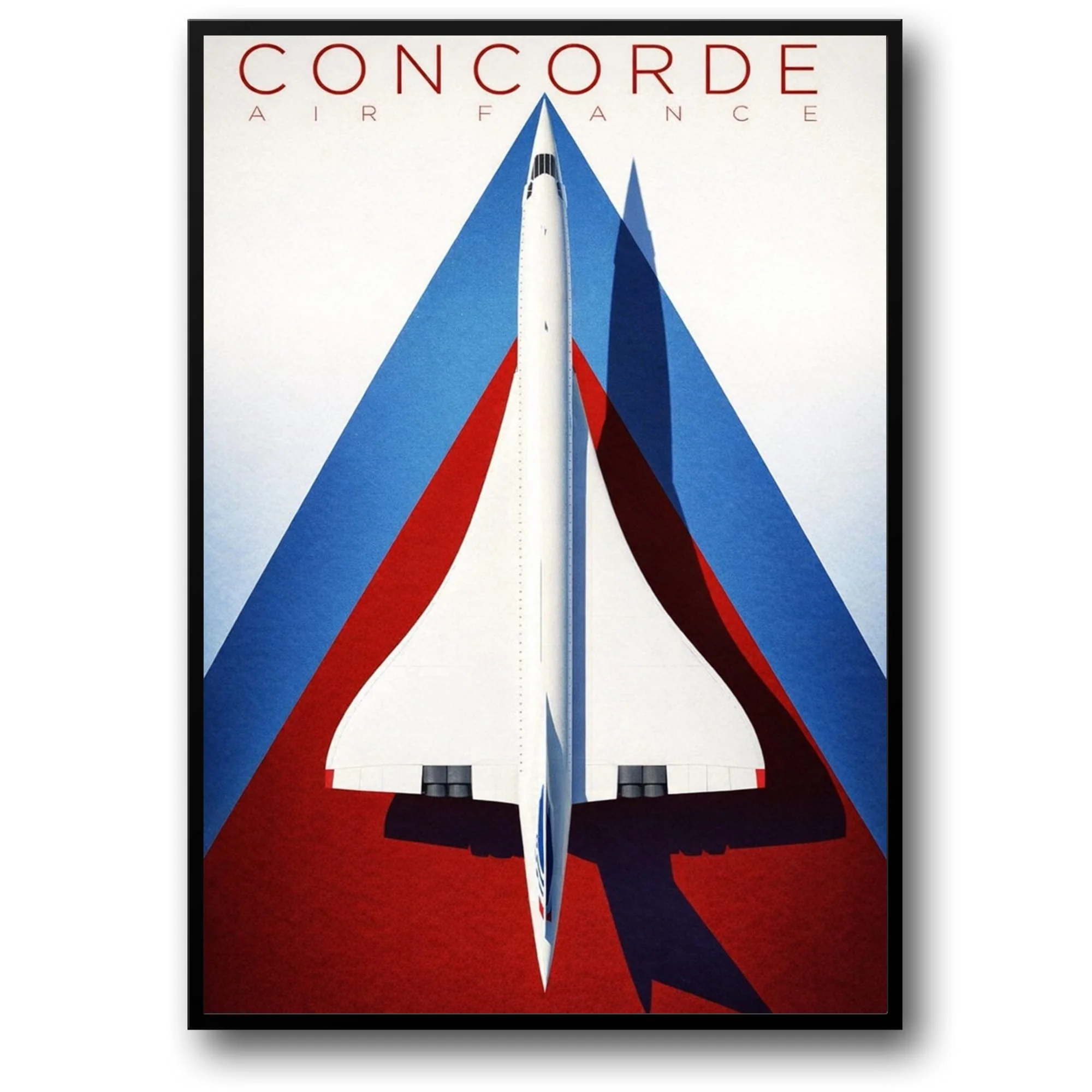 Vintage Concorde Jet | Retro Aviation | Geometric Red Blue Design