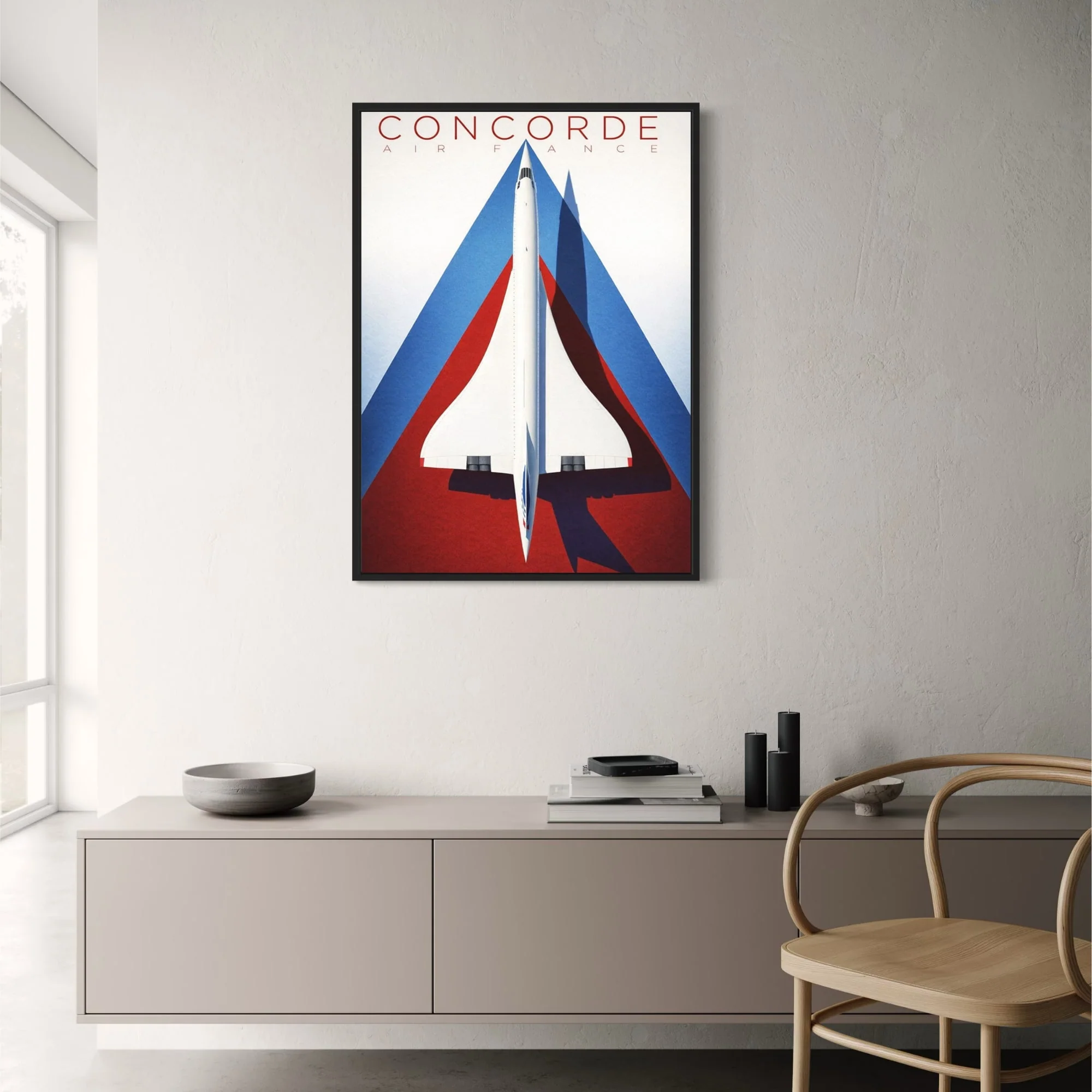 Vintage Concorde Jet | Retro Aviation | Geometric Red Blue Design - Image 2