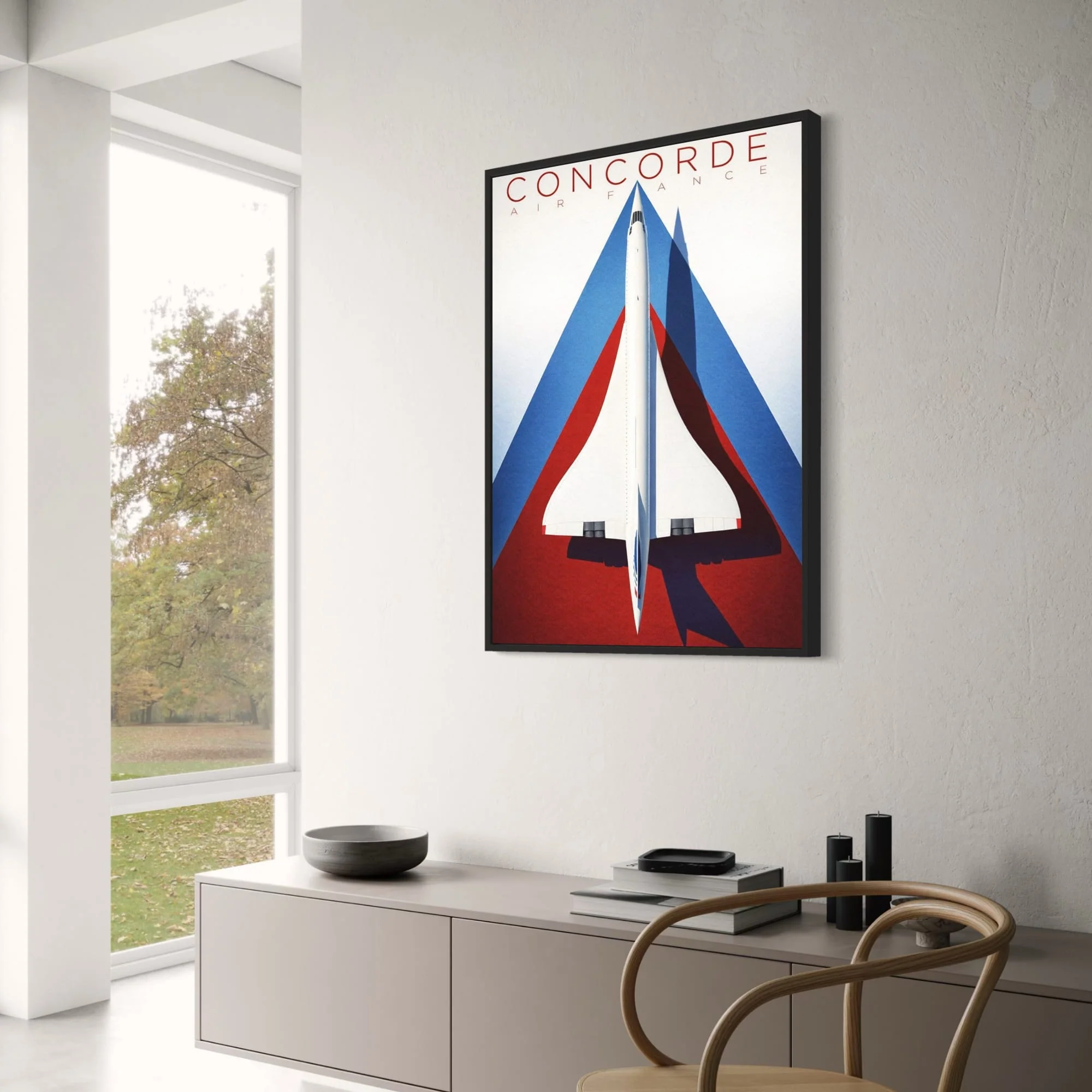 Vintage Concorde Jet | Retro Aviation | Geometric Red Blue Design - Image 3