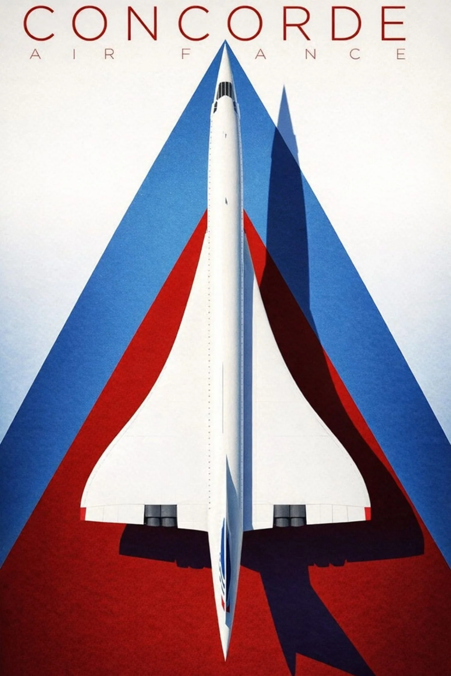 Vintage Concorde Jet | Retro Aviation | Geometric Red Blue Design - Image 4