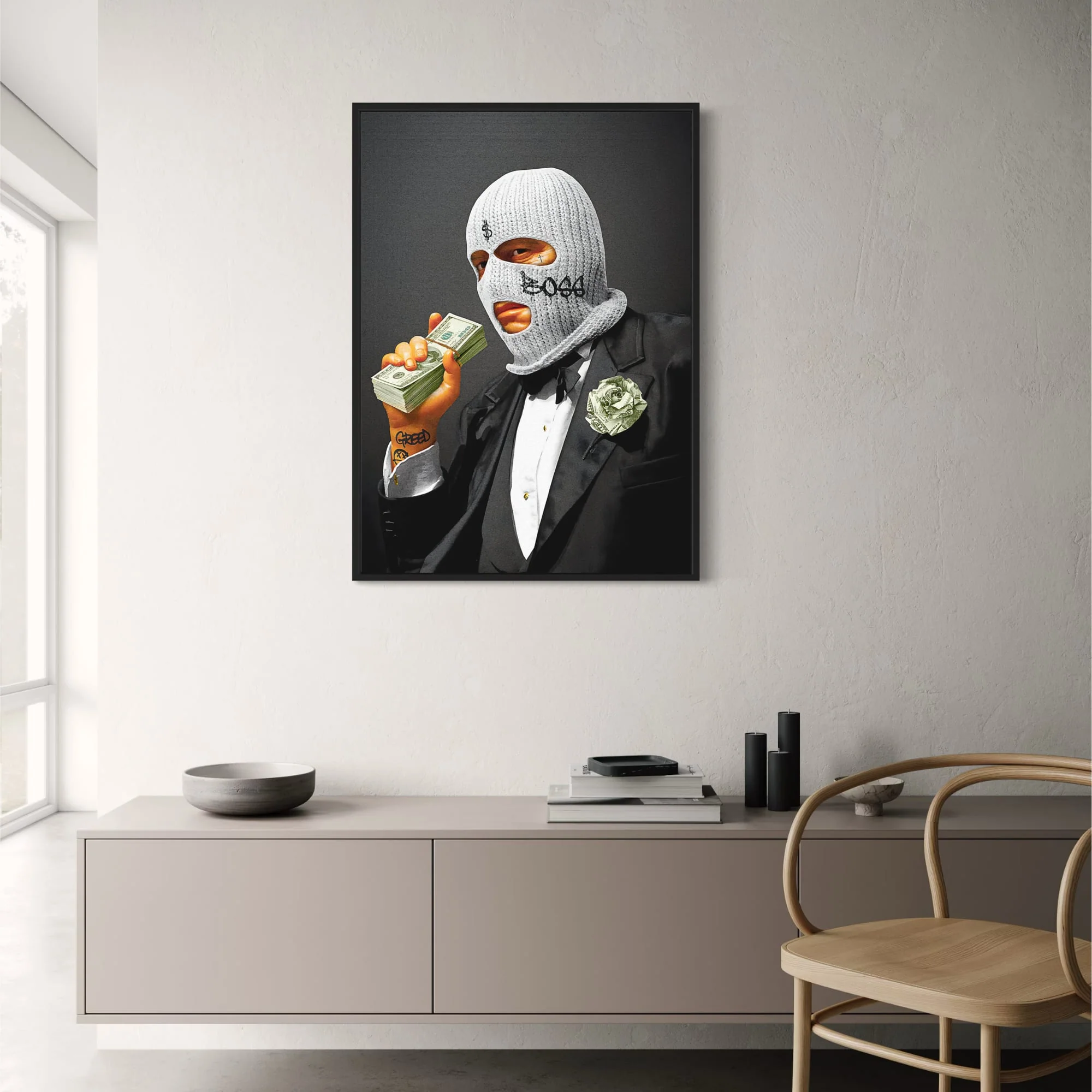 Balaclava Figure | Tuxedo & Tattoos | Wealth & Power Themes - Image 2