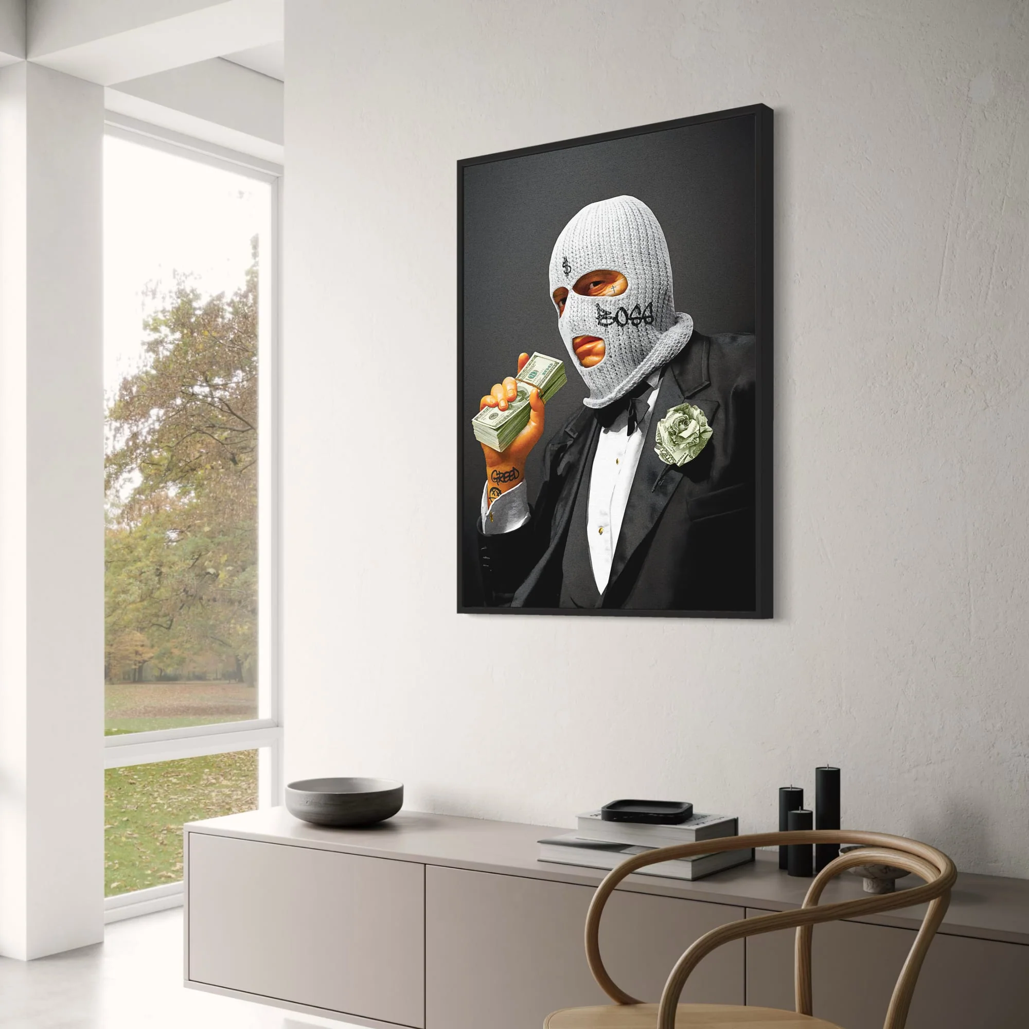 Balaclava Figure | Tuxedo & Tattoos | Wealth & Power Themes - Image 3