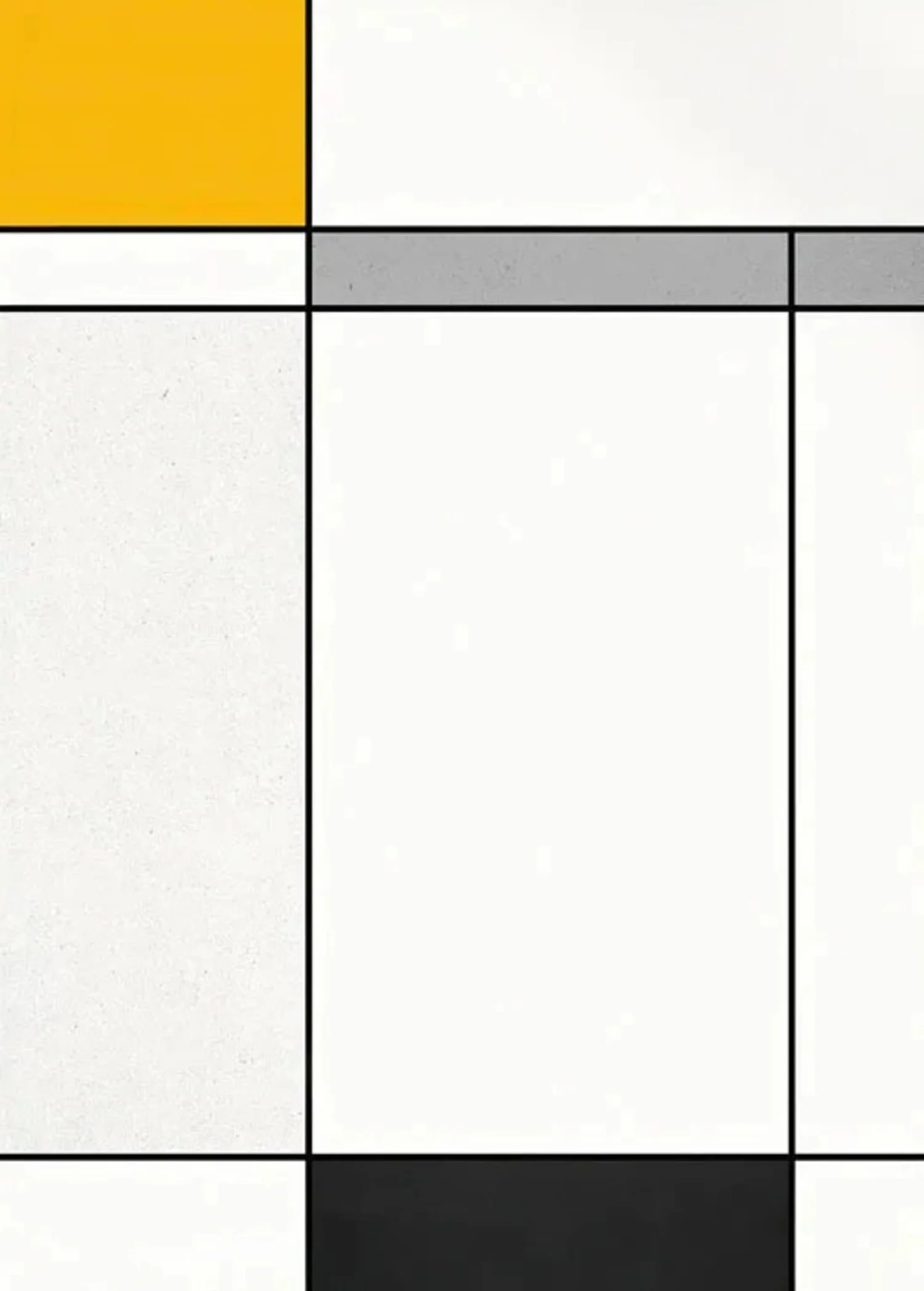 Mondrian | Composition in Black, White, Yellow & Gray | Modern Abstract - Image 4