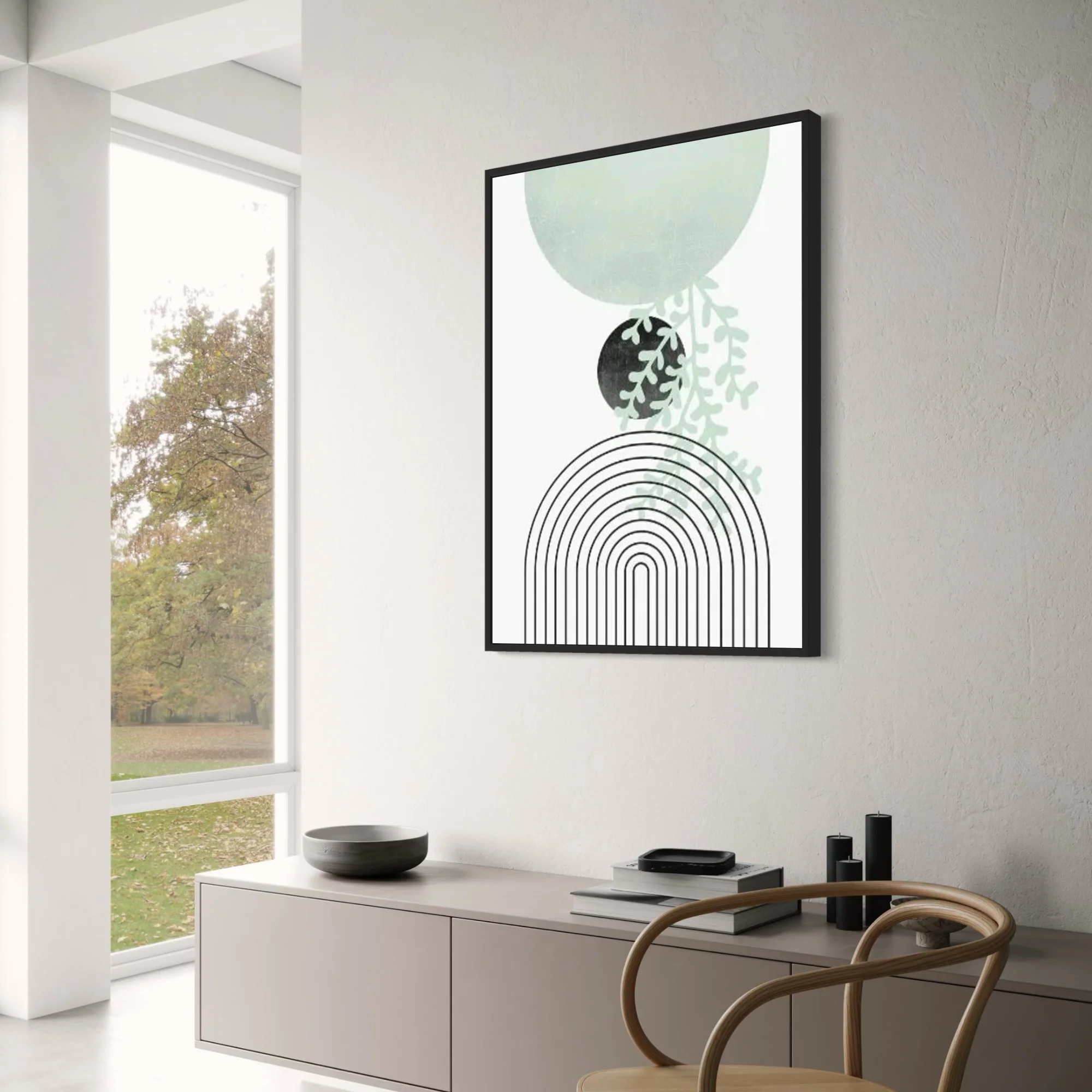 Minimalist Botanical | Serene Green Art - Image 3