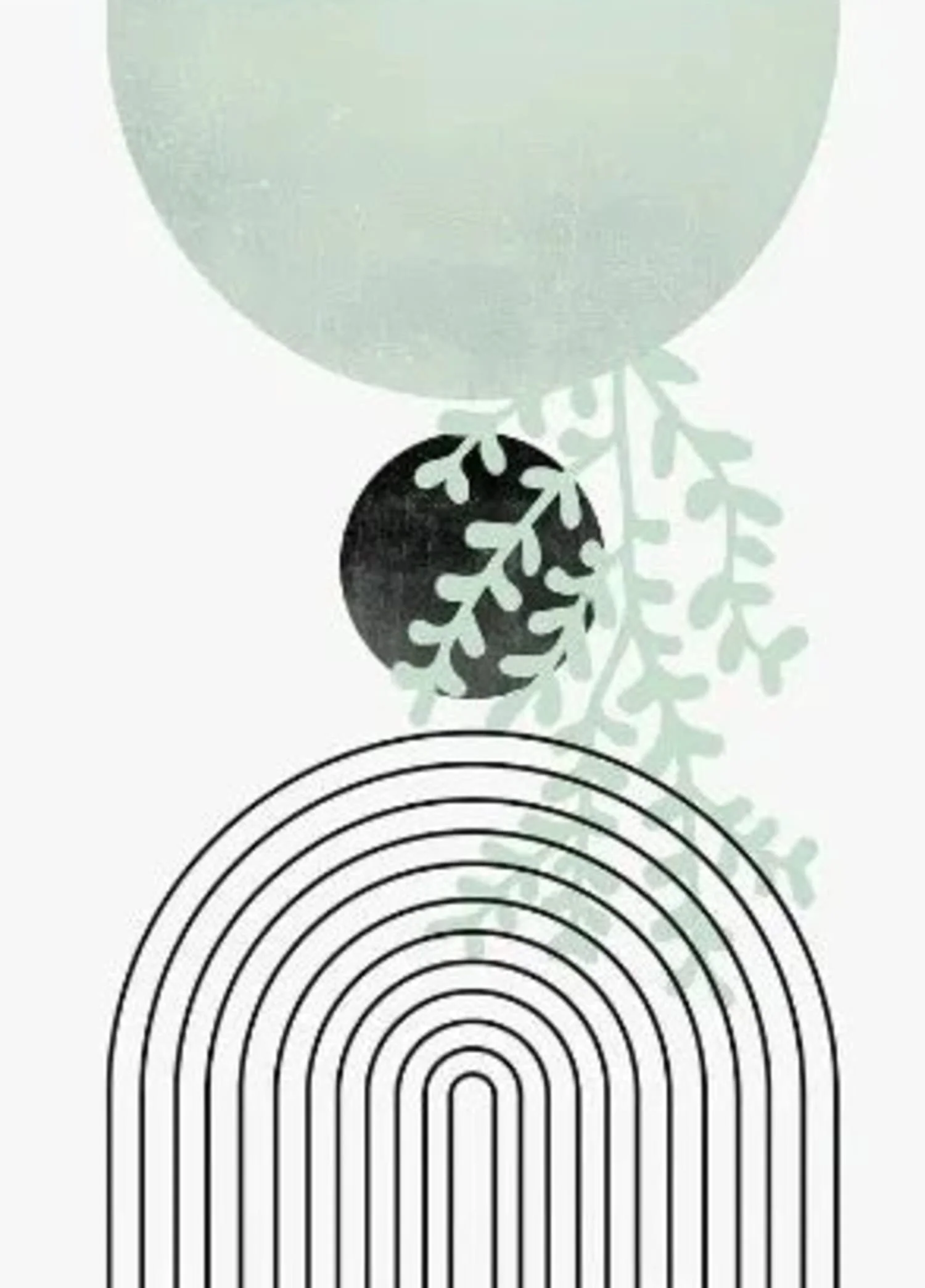 Minimalist Botanical | Serene Green Art - Image 4