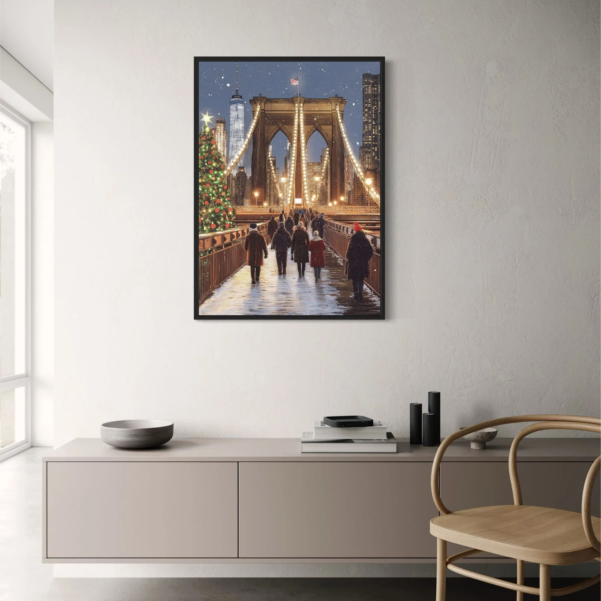 Brooklyn Bridge Night | NYC Festive Skyline - Image 2