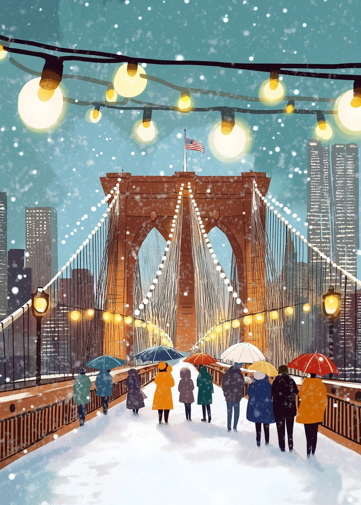 Brooklyn Bridge Winter | NYC Festive Mood - Image 4