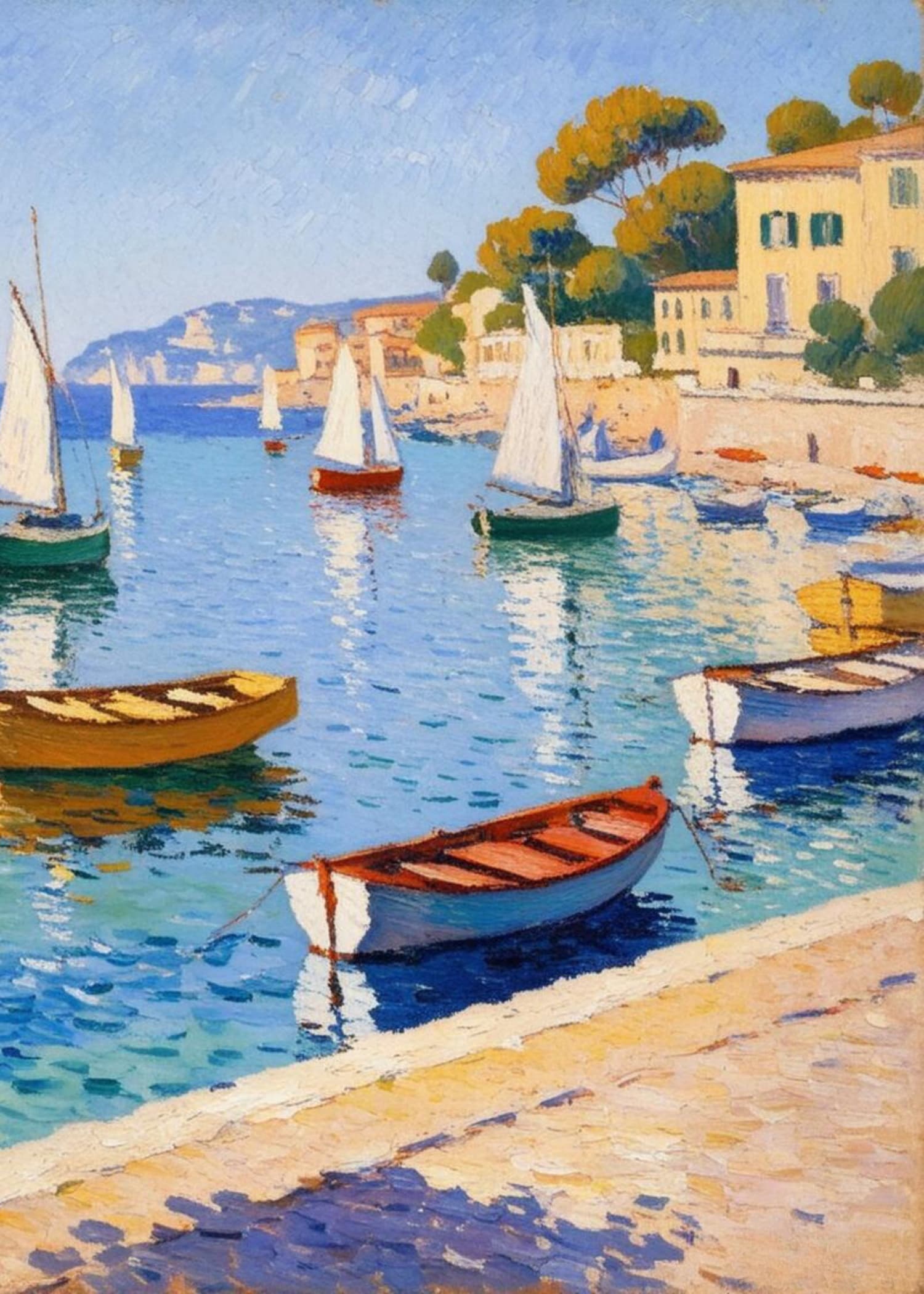 Serene Ocean View | Tranquil Seaside Landscape | Blue & White - Image 4