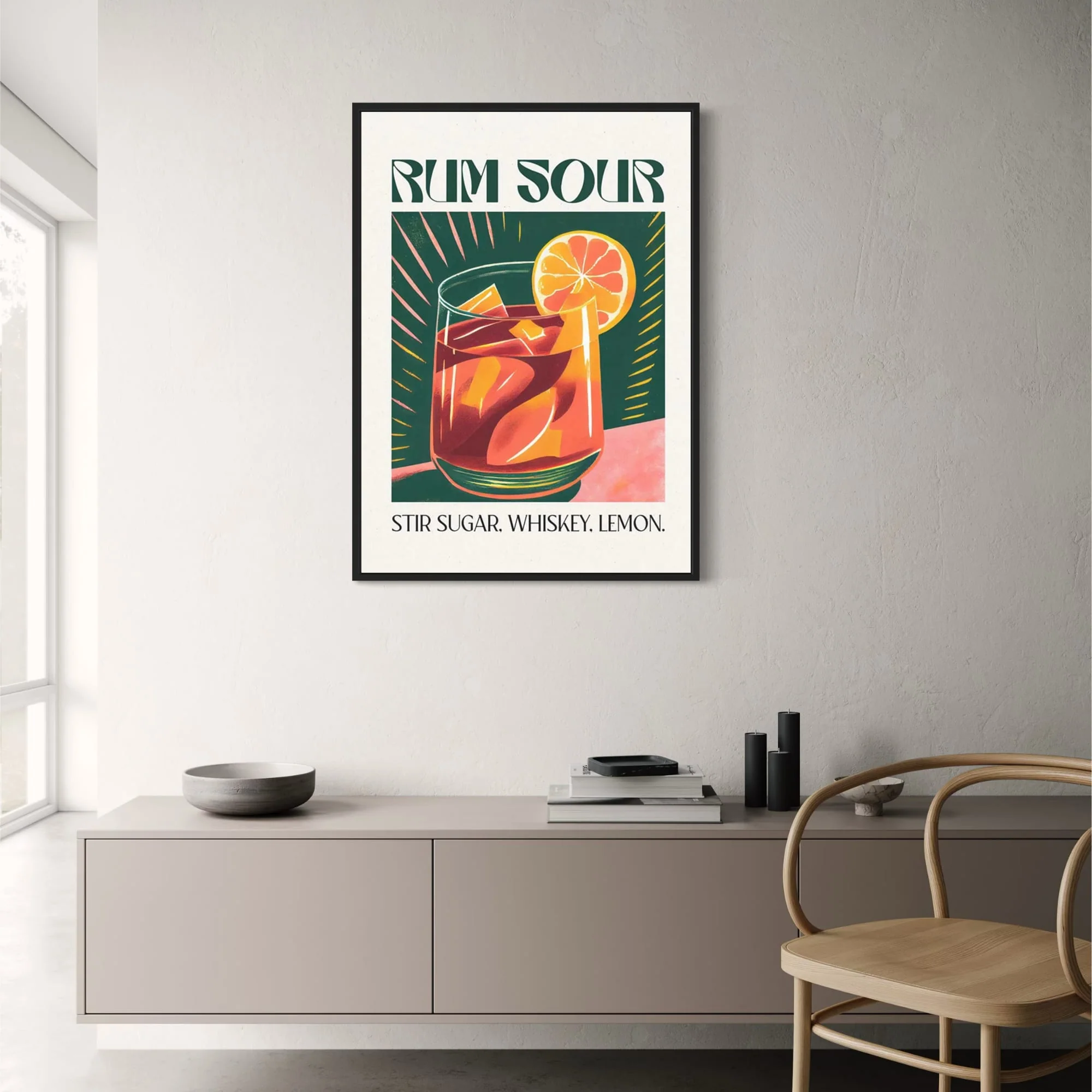Rum Sour | Vintage Cocktail Art - Image 2