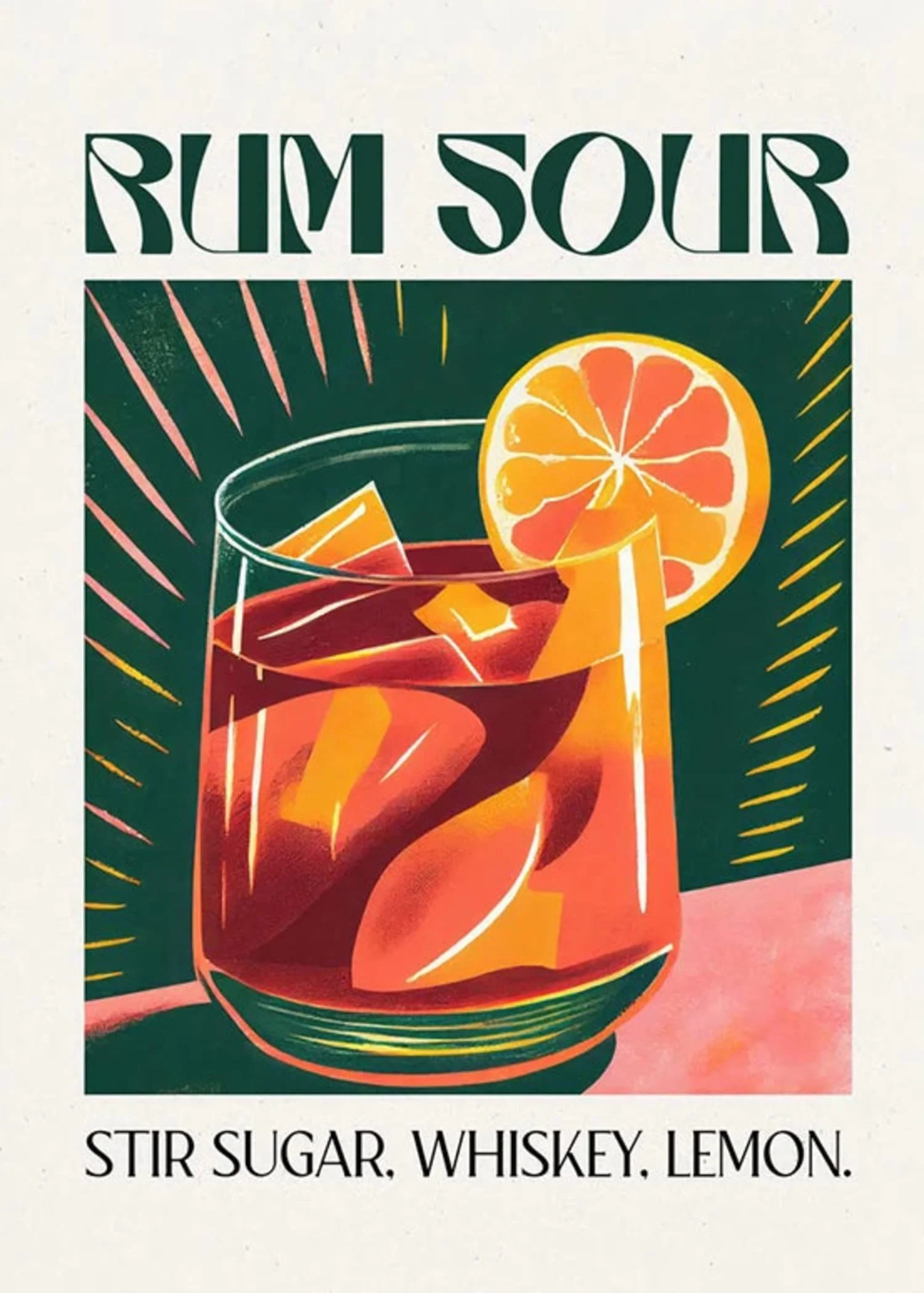 Rum Sour | Vintage Cocktail Art - Image 4