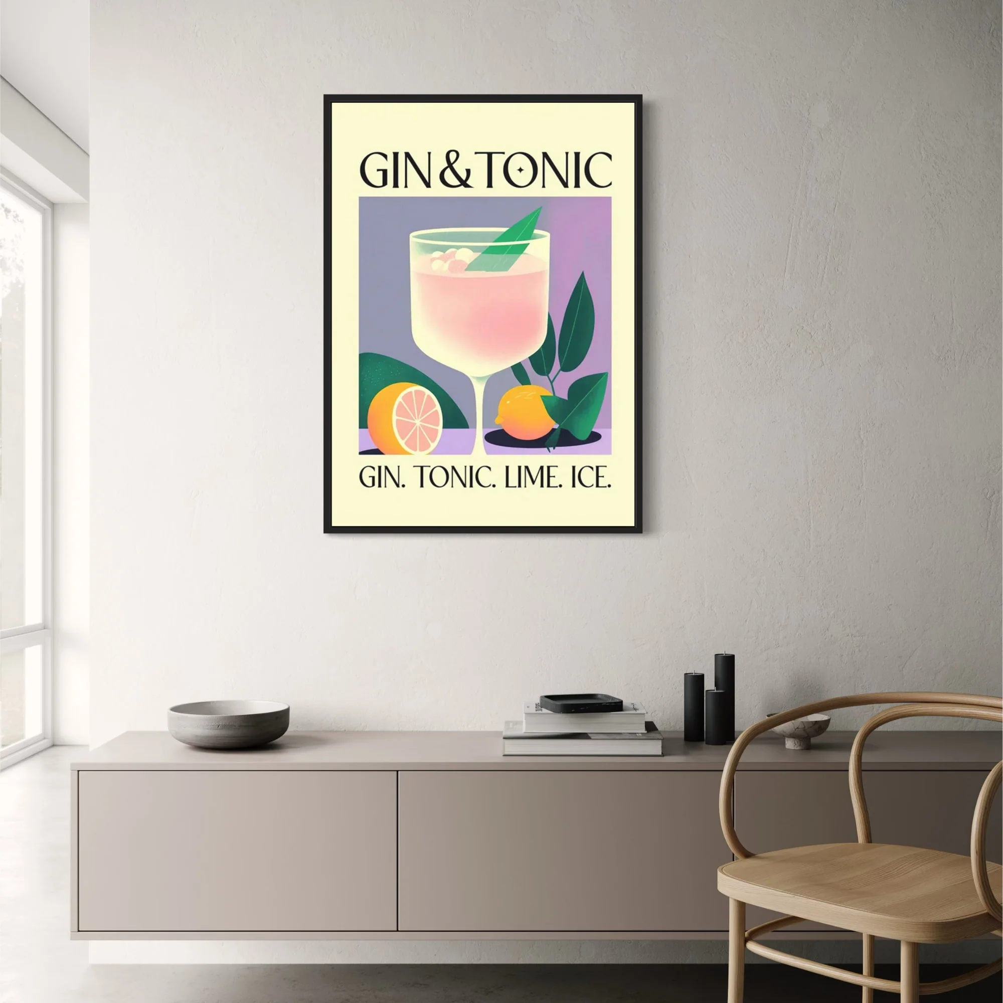 Vintage Gin and Tonic Cocktail Art - Image 2