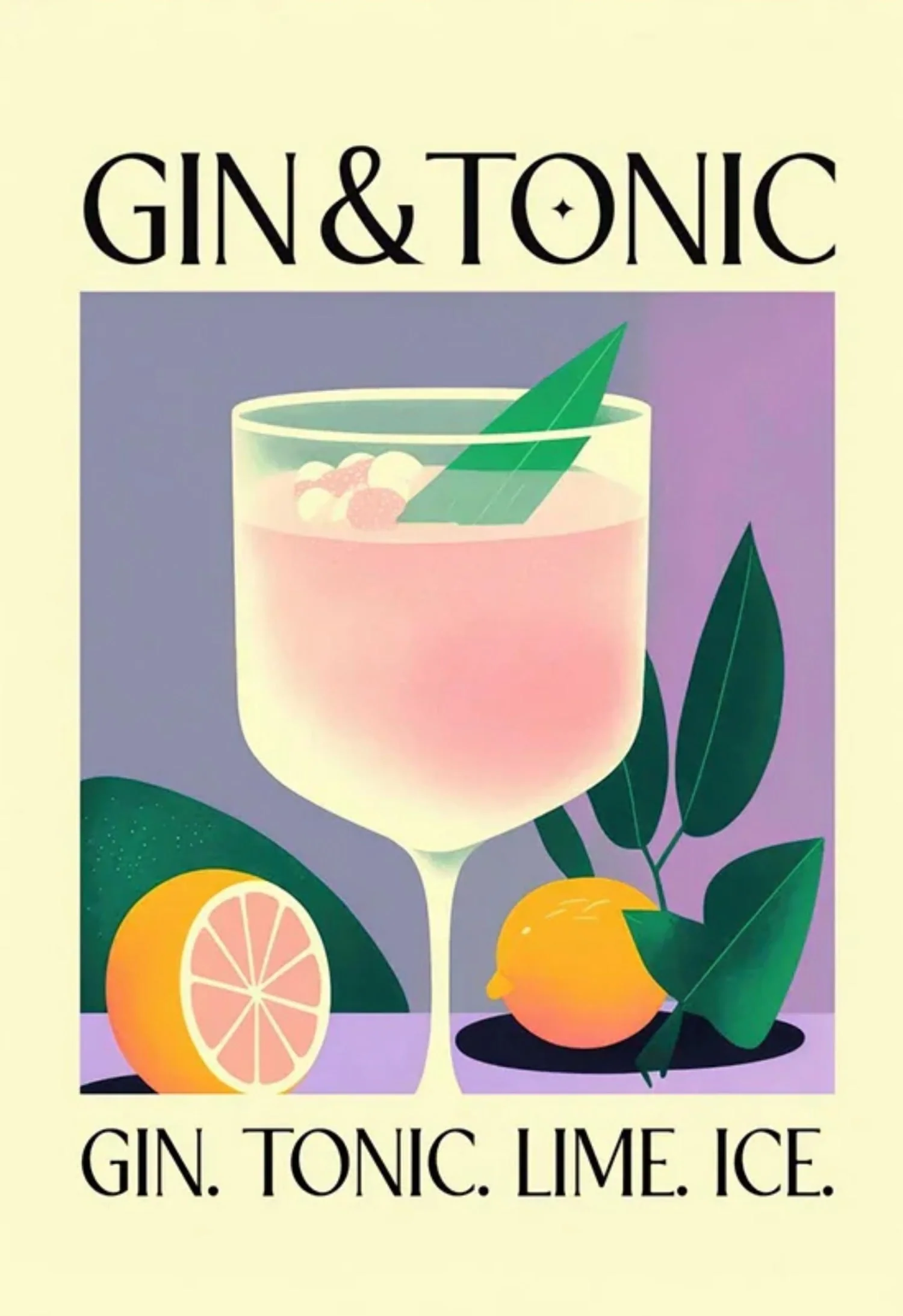 Vintage Gin and Tonic Cocktail Art - Image 4