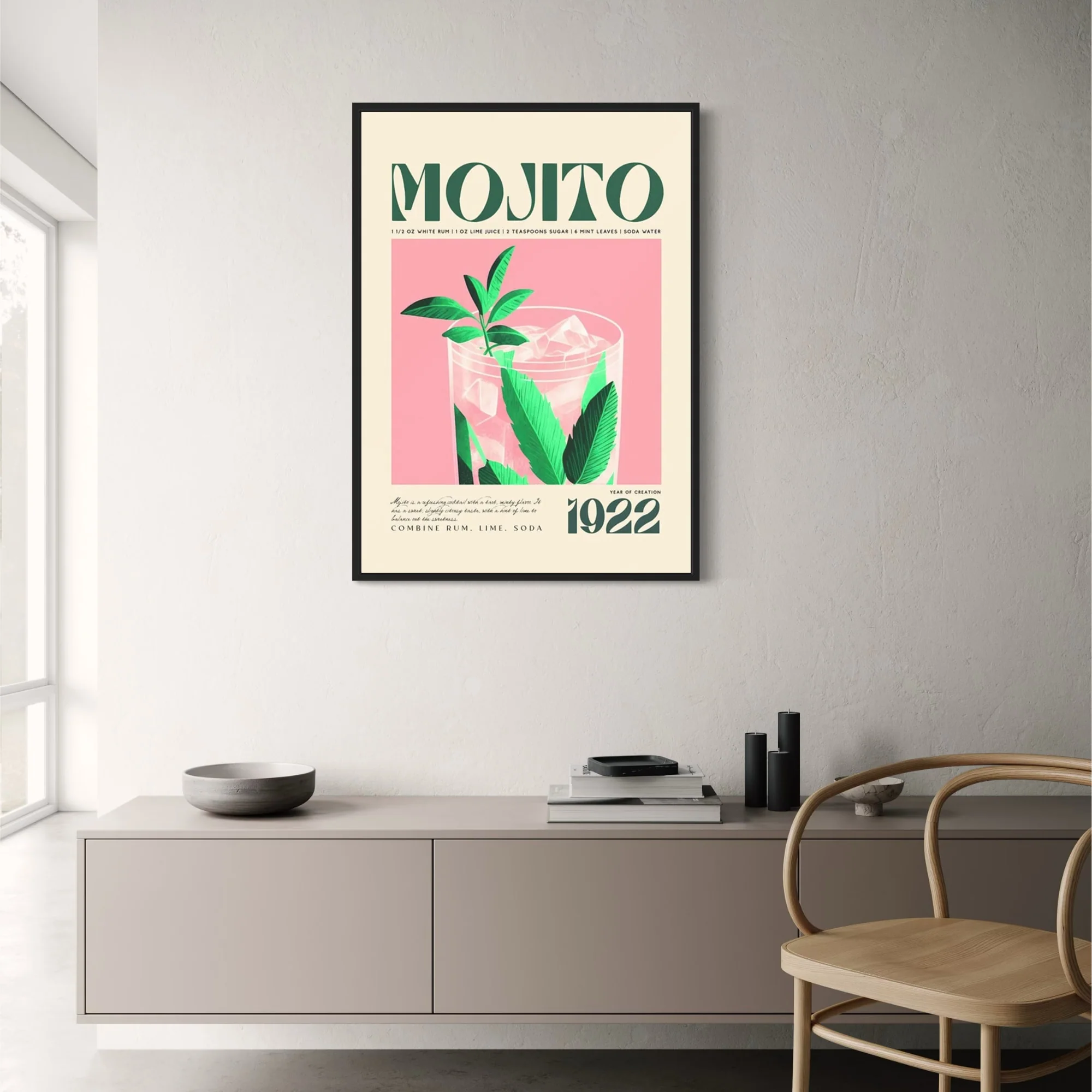 Mojito Cocktail 1922 | Vintage Bar Decor - Image 2