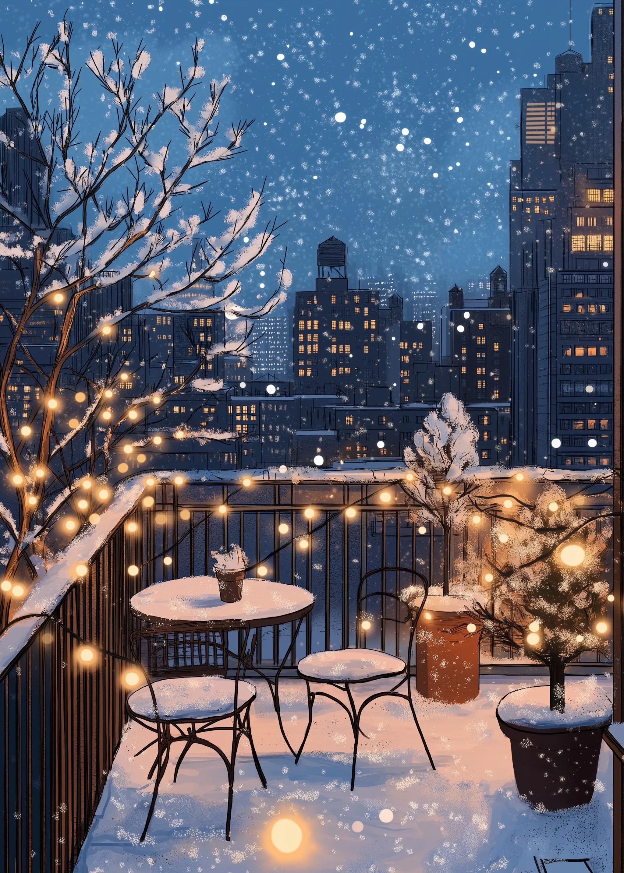 Winter Balcony | Cozy Fairy Lights Wonderland - Image 5