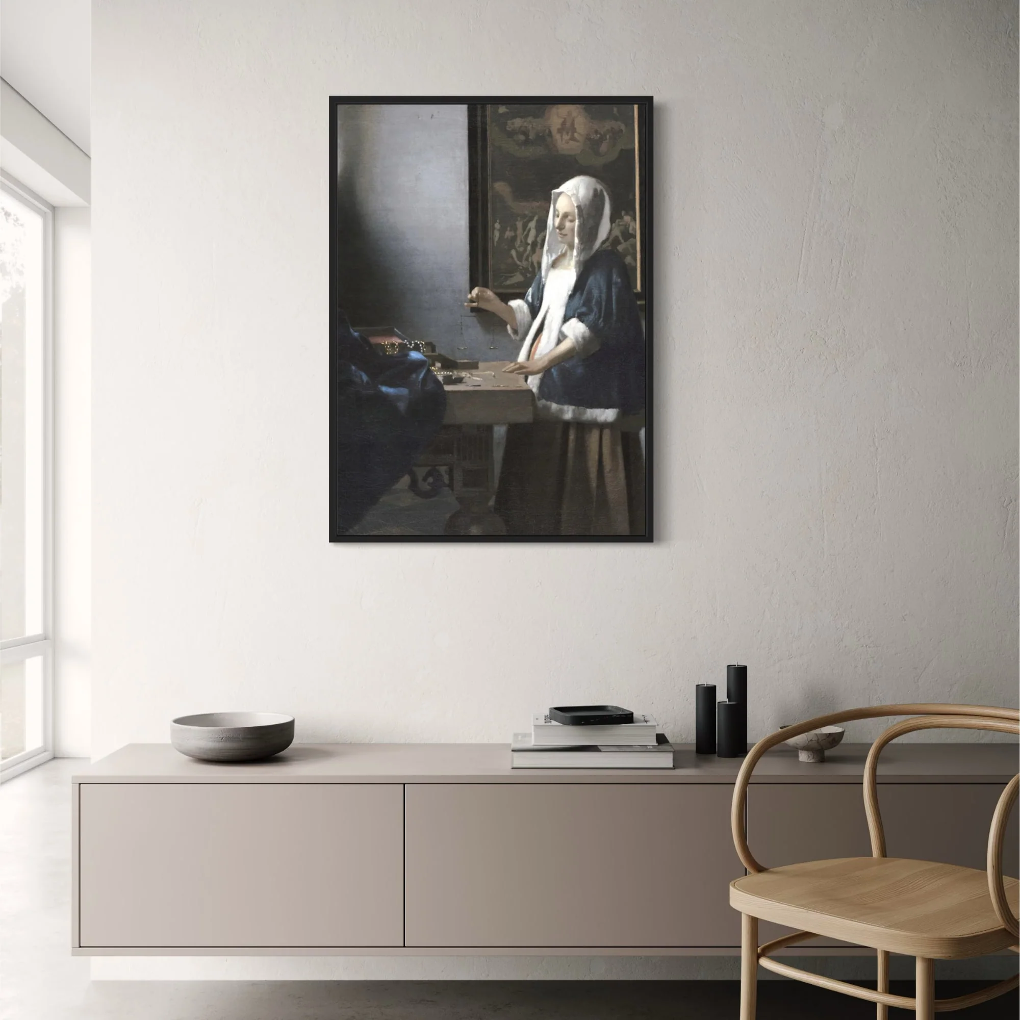 Vermeer's Woman Holding a Balance | Classic Art - Image 2