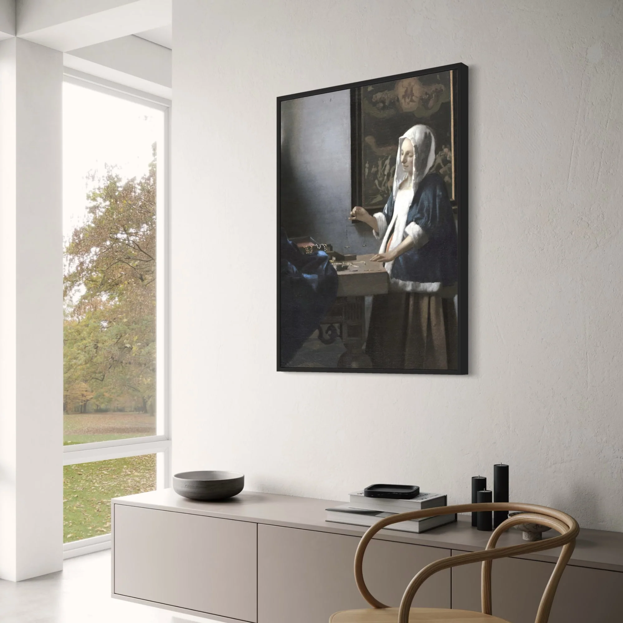 Vermeer's Woman Holding a Balance | Classic Art - Image 3