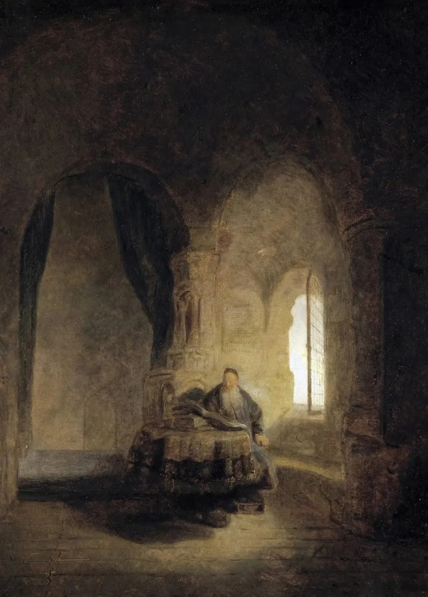 Rembrandt | Philosopher Reading | Vintage Classic Art - Image 4