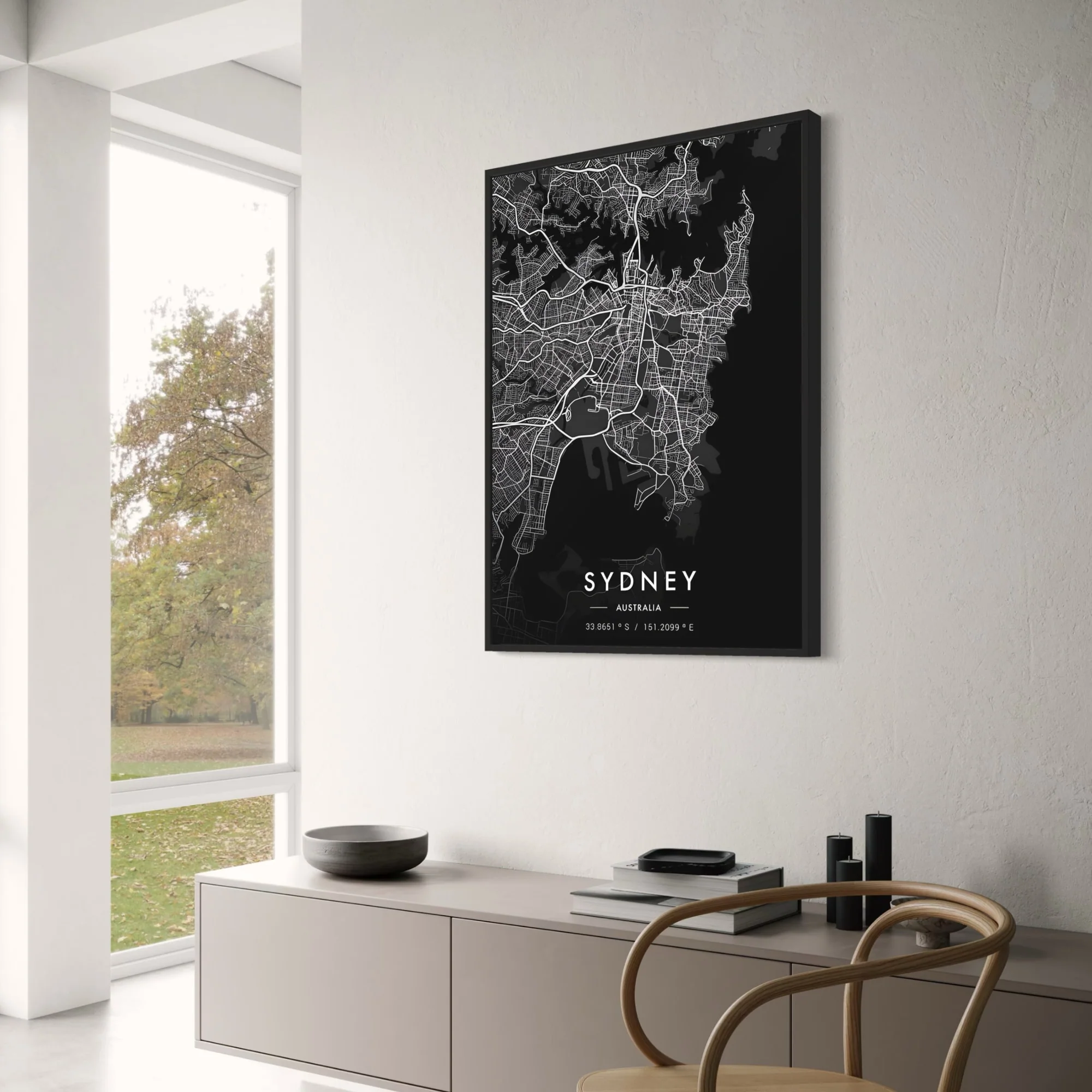 Sydney Map | Black & White - Image 3