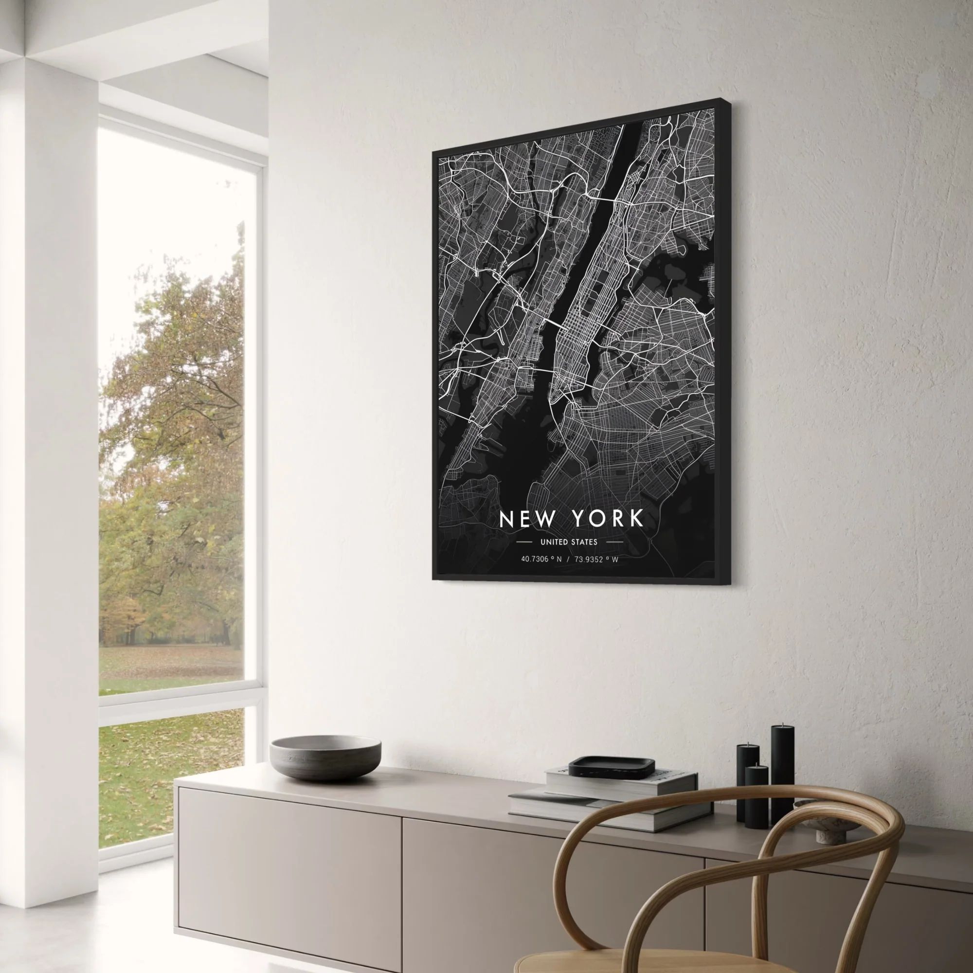 New York City Map | Black & White | Minimalist Urban Design - Image 3
