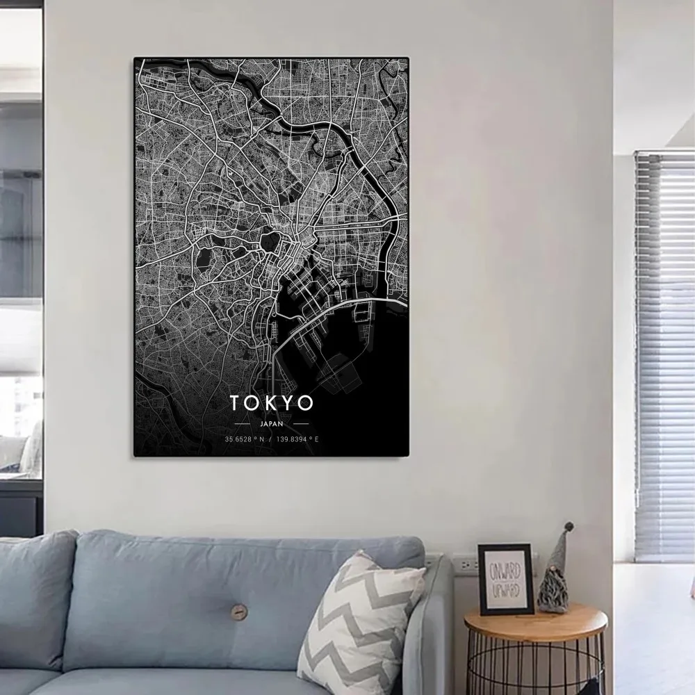 Tokyo Map | Black & White Urban Design