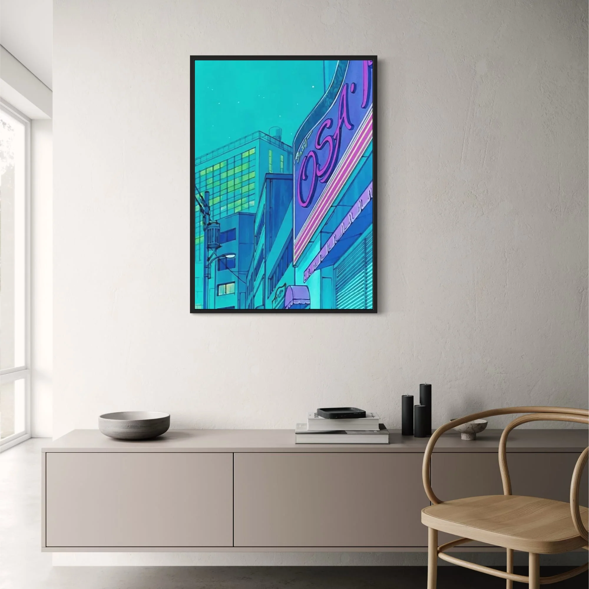 Classic Japanese Anime | City Glow Vibrant Art - Image 2