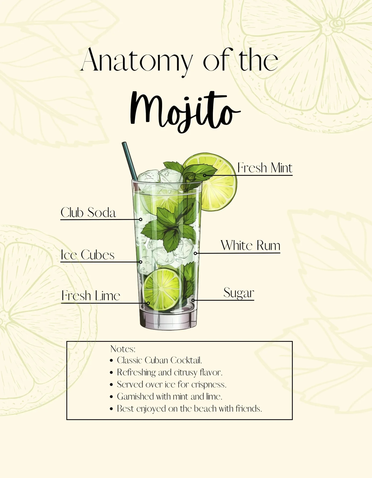 Mojito Recipe Guide | Cocktail Anatomy Art - Image 4
