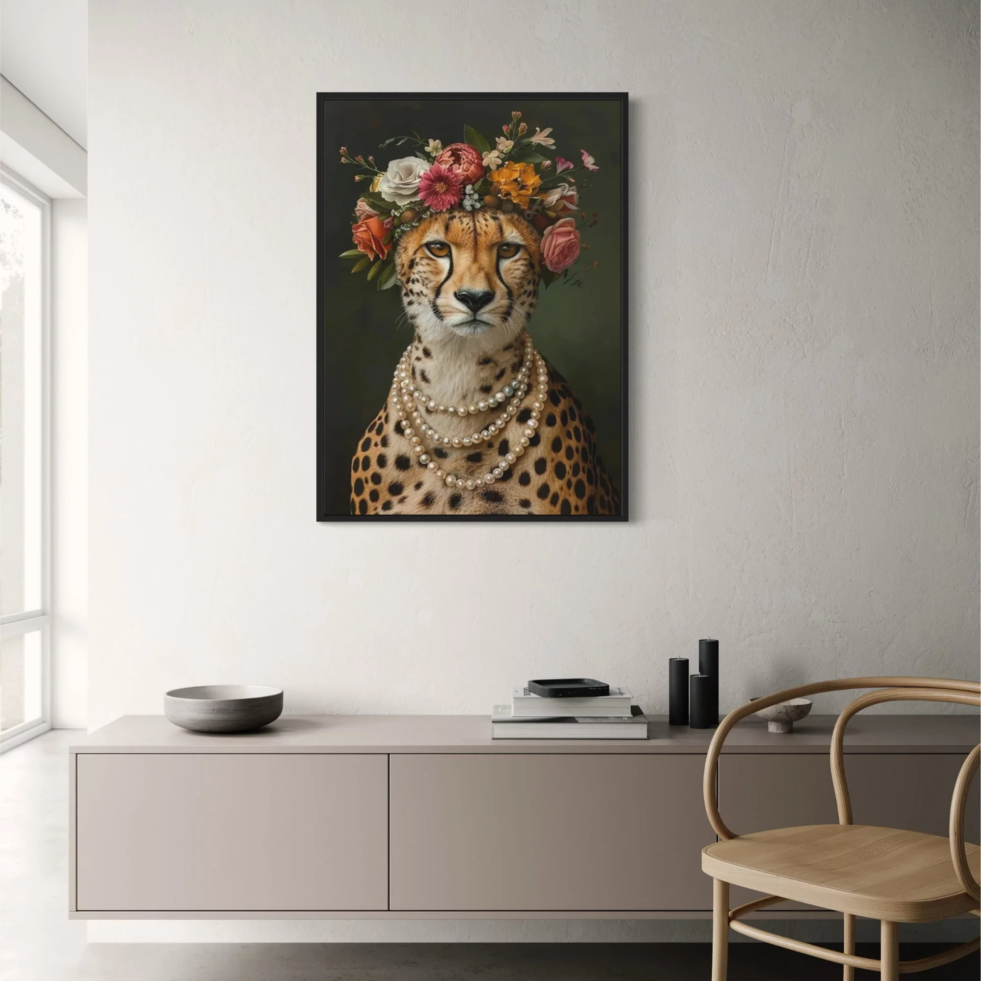Jungle Royalty | Pearls and Paws | Luxury Fashion Art - Image 2