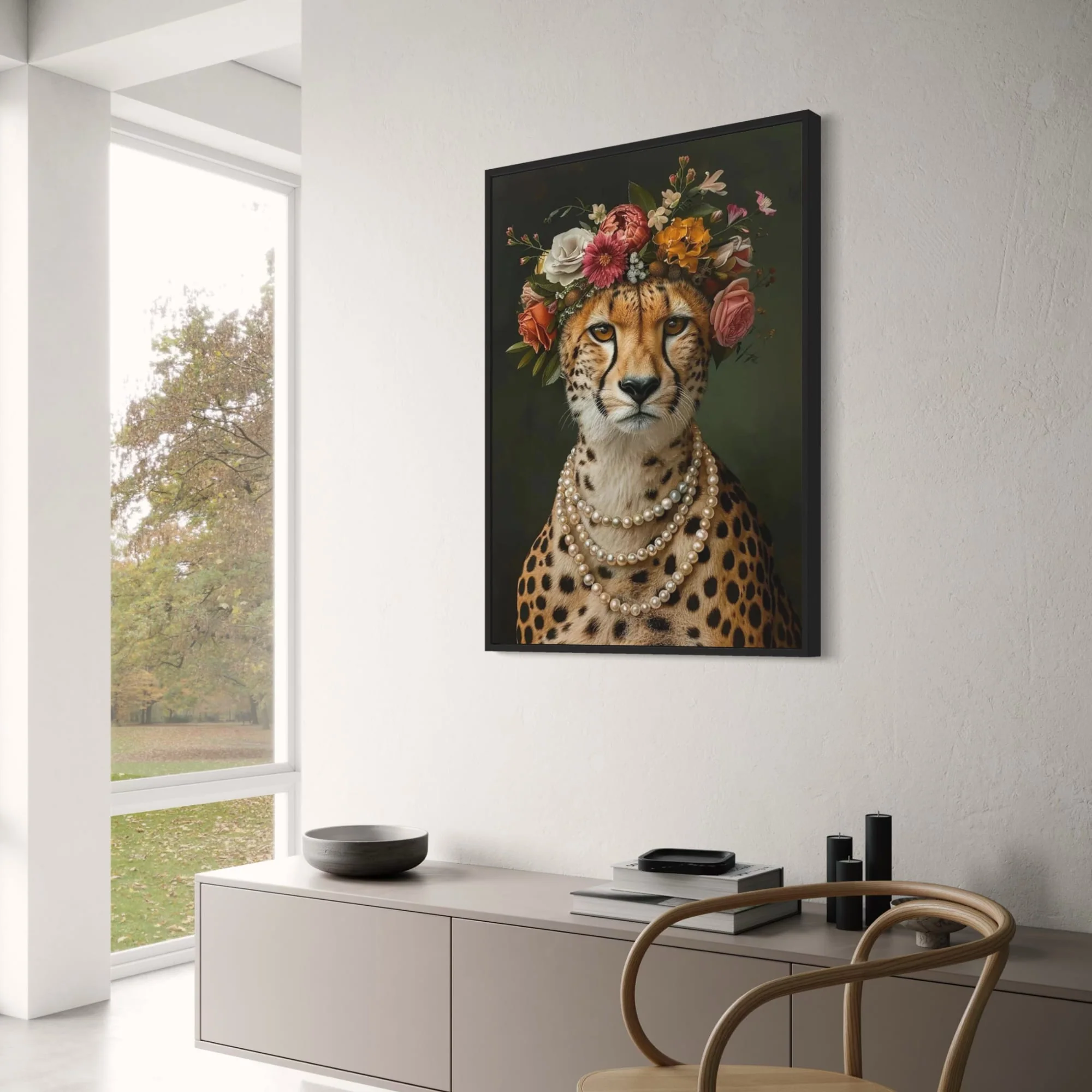 Jungle Royalty | Pearls and Paws | Luxury Fashion Art - Image 3