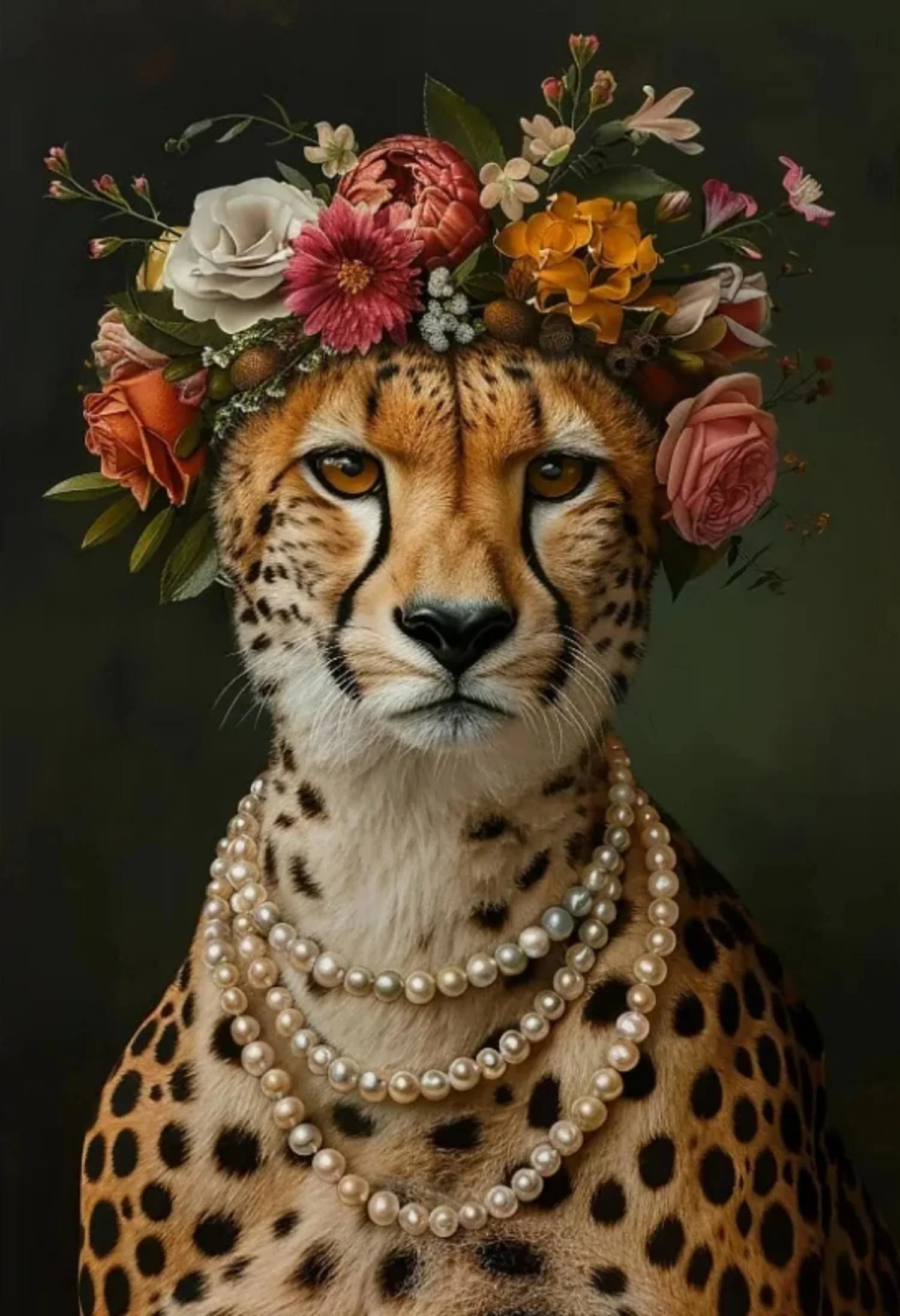 Jungle Royalty | Pearls and Paws | Luxury Fashion Art - Image 4