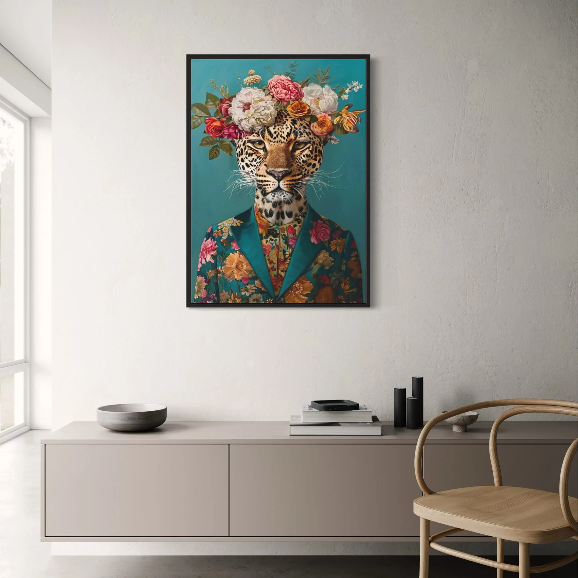 Jungle Royalty | Elegant Feline with Pearls - Image 2