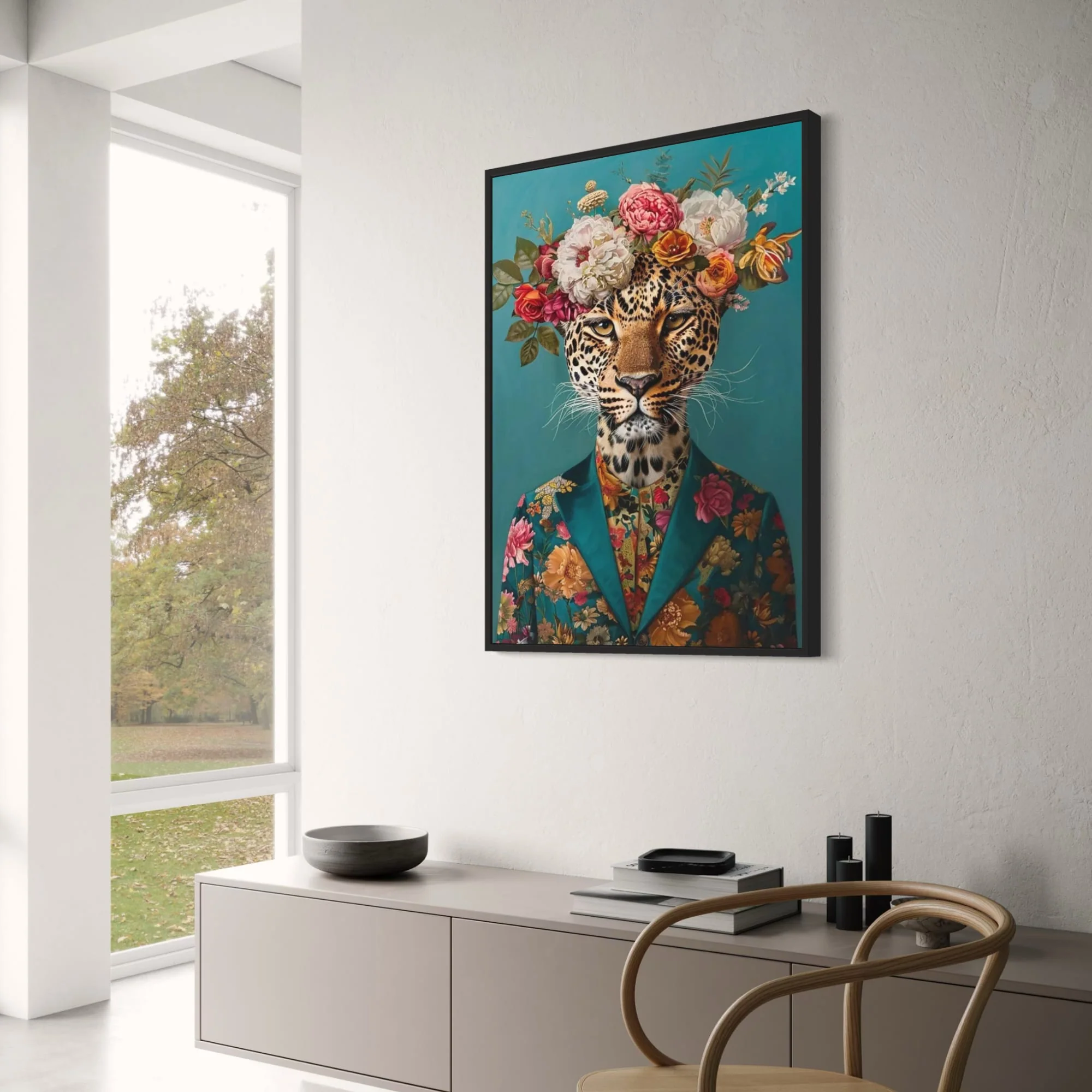 Jungle Royalty | Elegant Feline with Pearls - Image 3