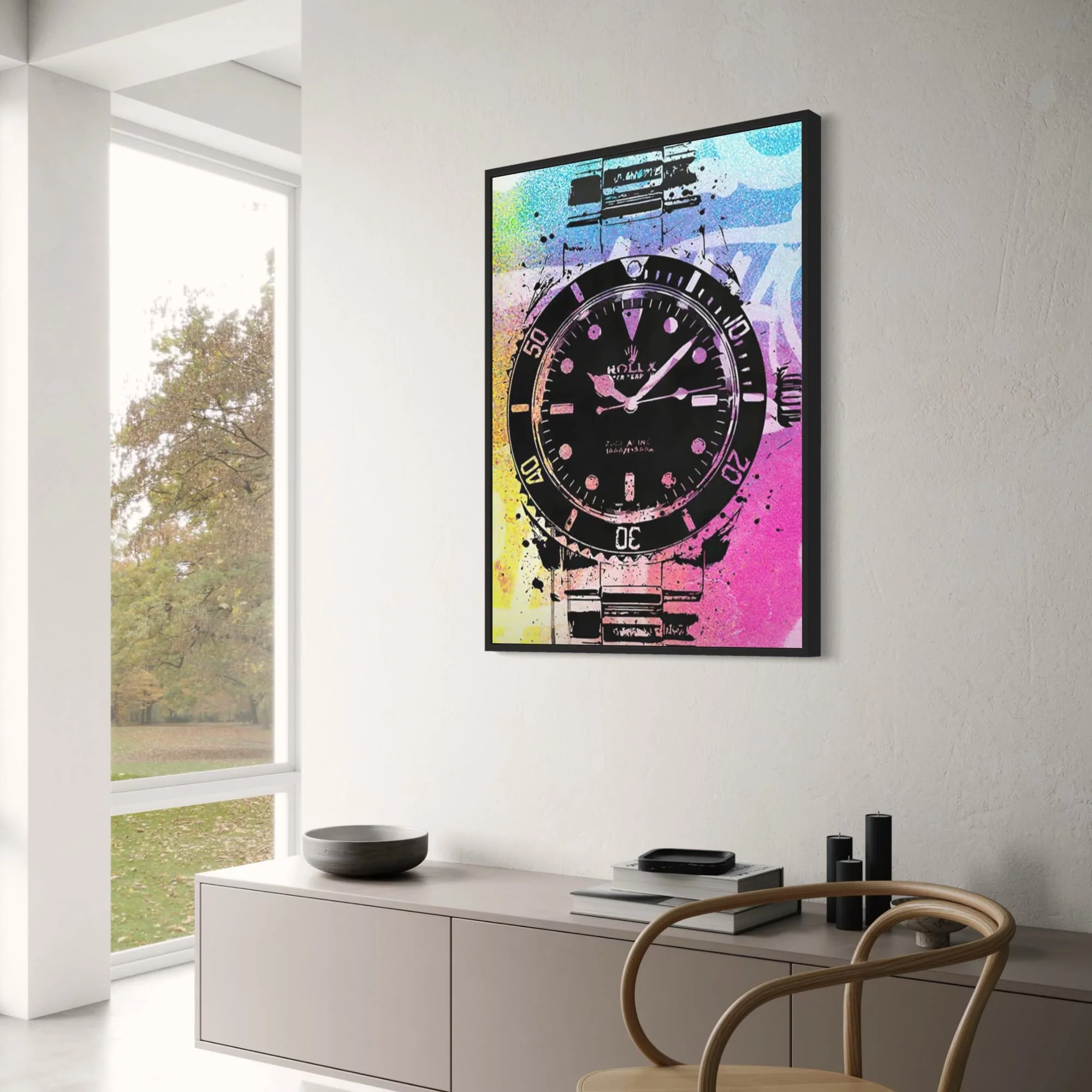 Rainbow Graffiti Timepiece | Colorful Urban Rolex Design - Image 3