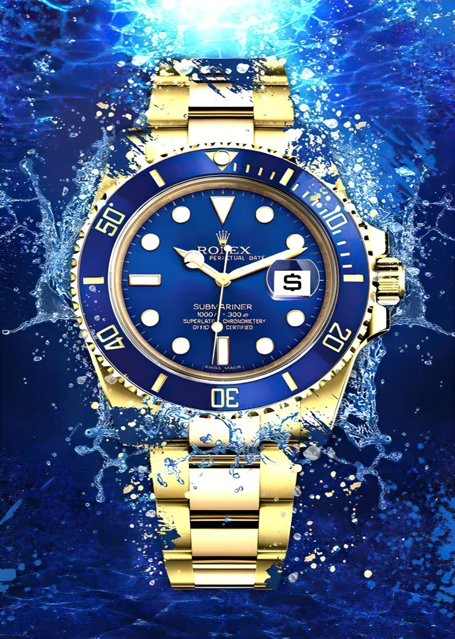 Graffiti Style | Blue Gold Rolex Submariner Design - Image 4