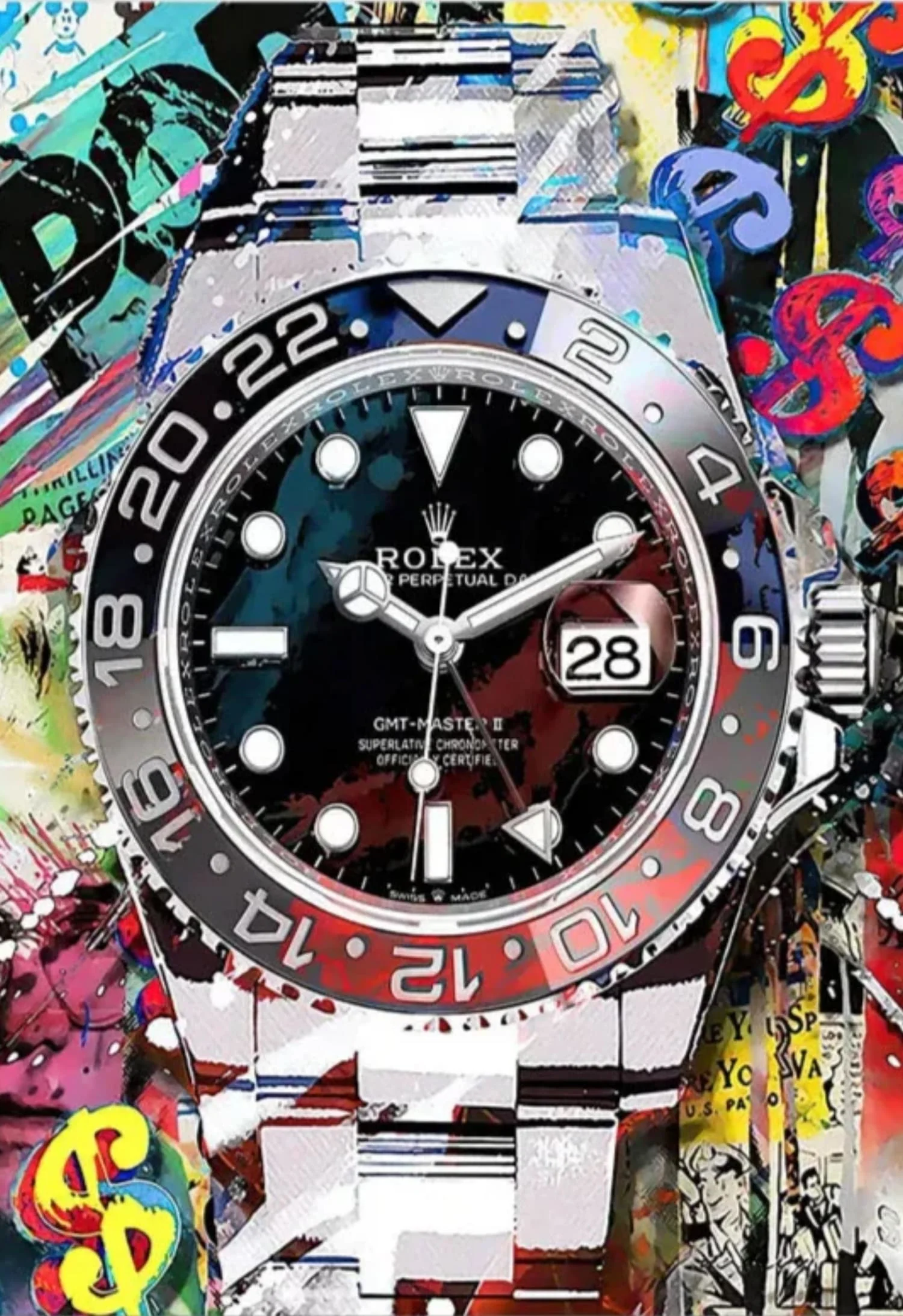 Graffiti Rolex GMT-Master 2 | Colorful Contemporary Style - Image 4