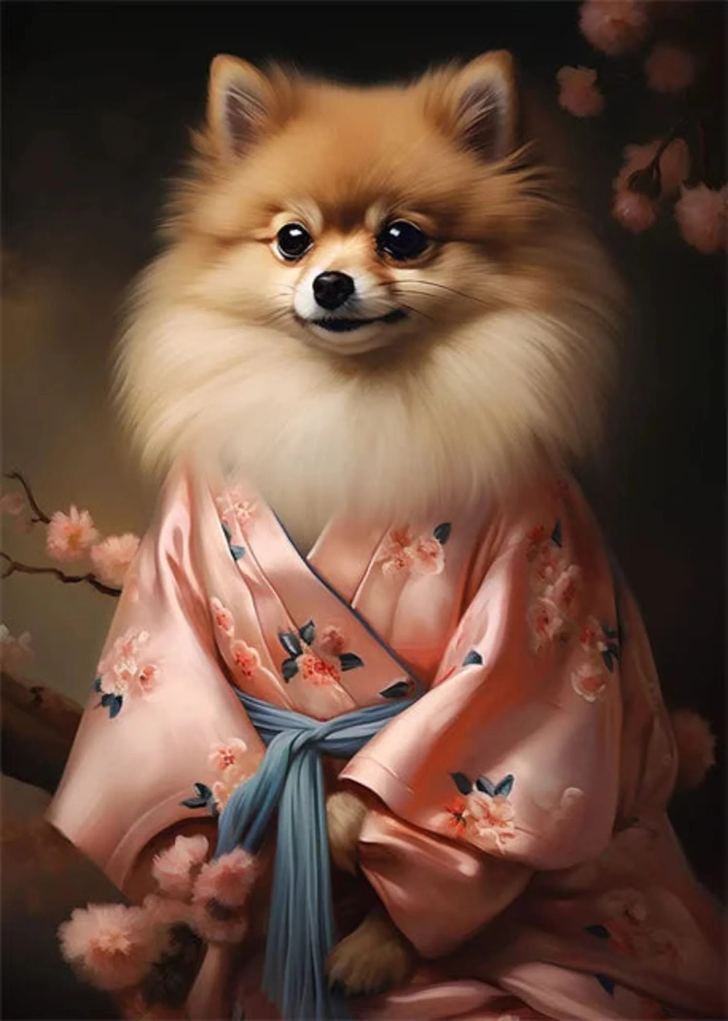 Cherry Blossom Serenity | Pomeranian in Soft Pink - Image 4